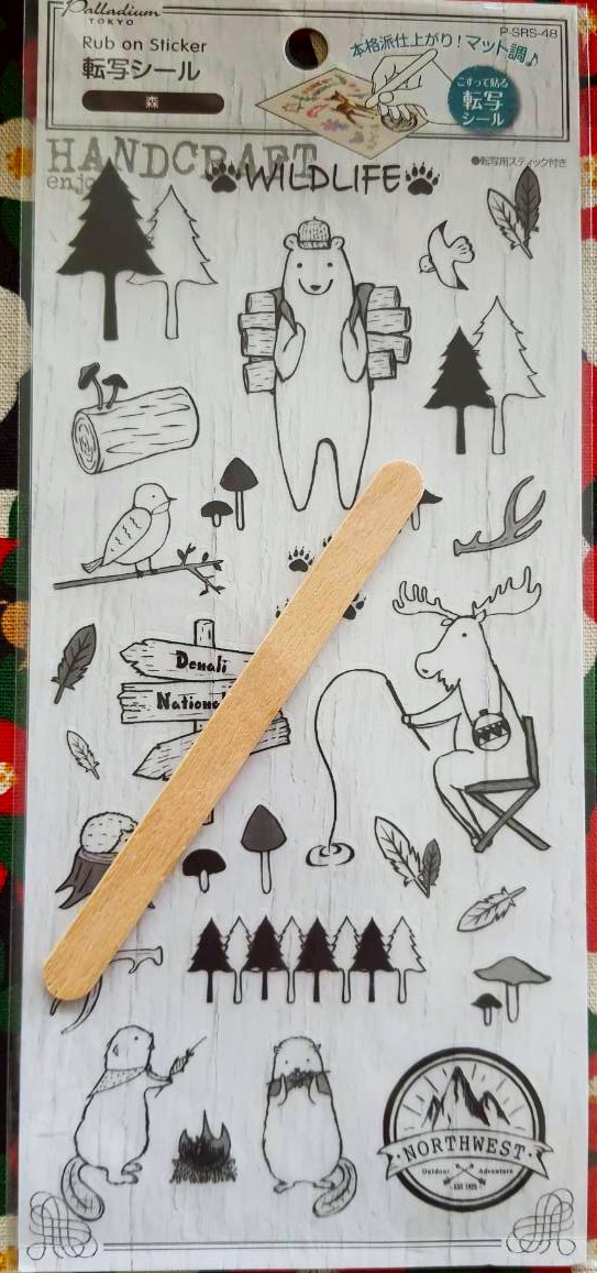 Rub on Sticker สติ๊กเกอร์แบบขูด ใช้ติดตกแต่งสิ่งของต่างๆ น่ารักมากๆ จากญี่ปุ่น น้องหมี กวาง
