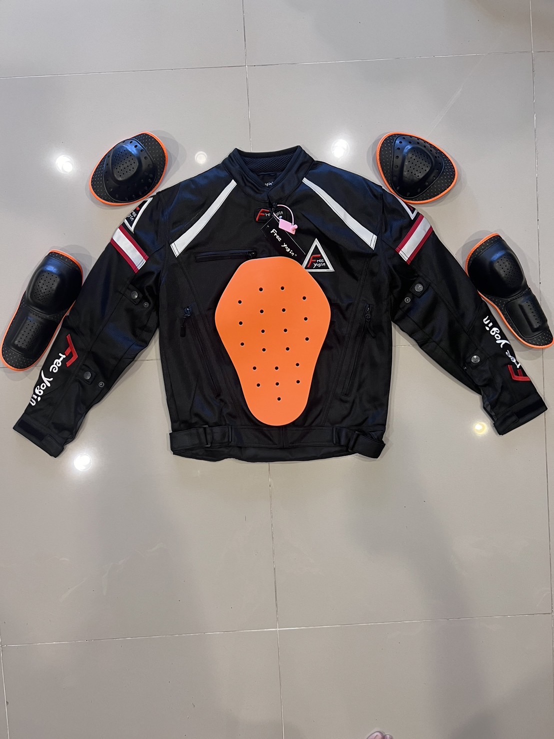 เสื้อขี่มอเตอร์ไซด์แบบ Air Flow (ดำ-แดง) เบอร์ XXXL : อก 50" ยาว 27" (Air Flow)