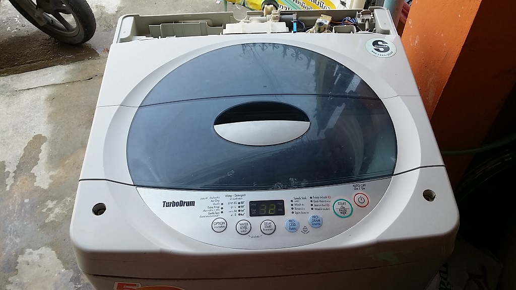 ซ่อมเครื่องซักผ้า ยี่ห้อ LG รุ่น WF-T7060TD อาการน้ำเข้าแต่ไม่ซัก