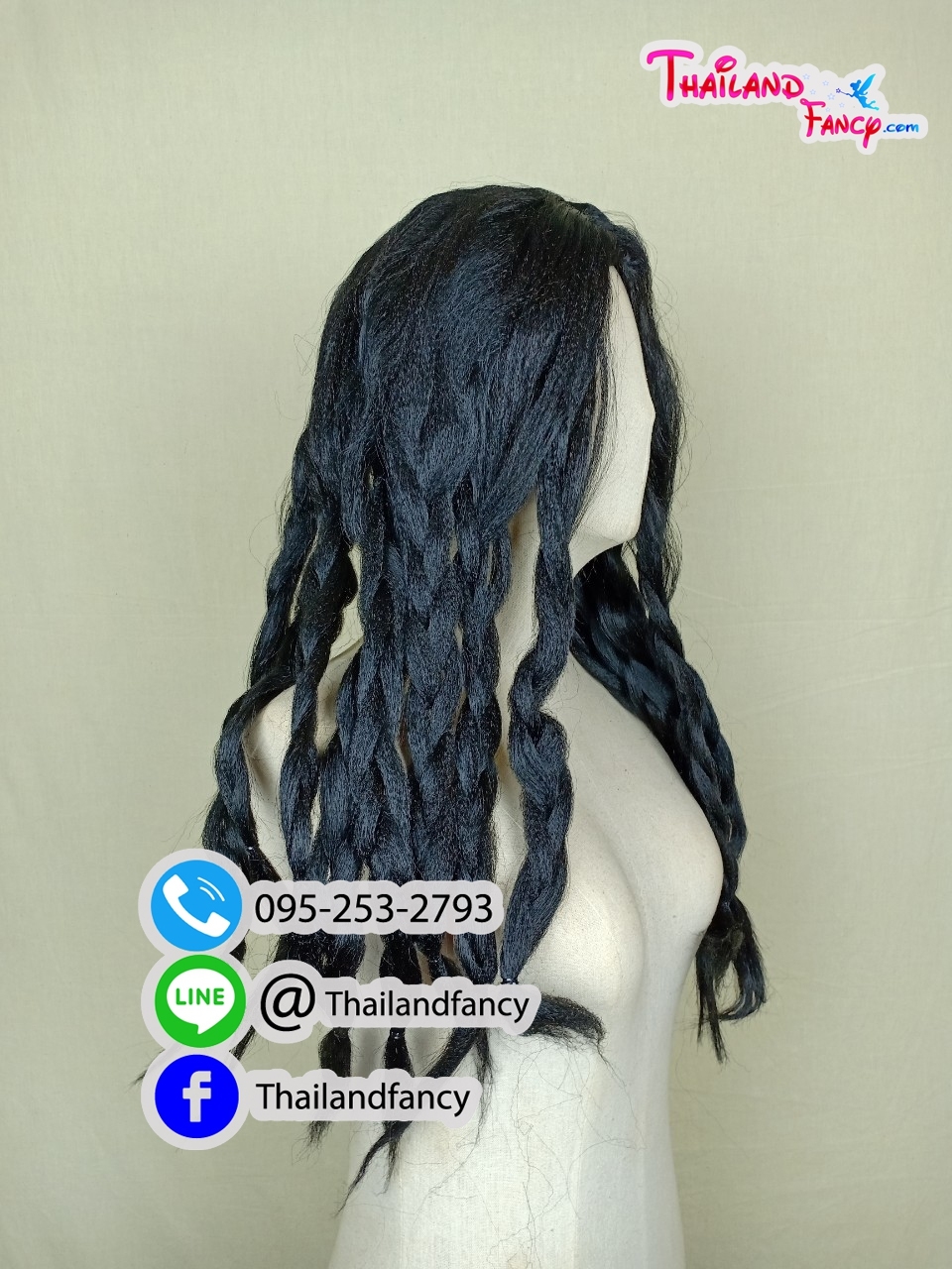 วิกผมโจรสลัดแฟนซี วิกผมหยิกโจรสลัดแจ๊คสแปร์โรว์ Pirate of the Caribbean วิกผมเปียโจรสลัดแบบกัปตันแจ๊ค วิกผมยาวโจรสลัดชาย
