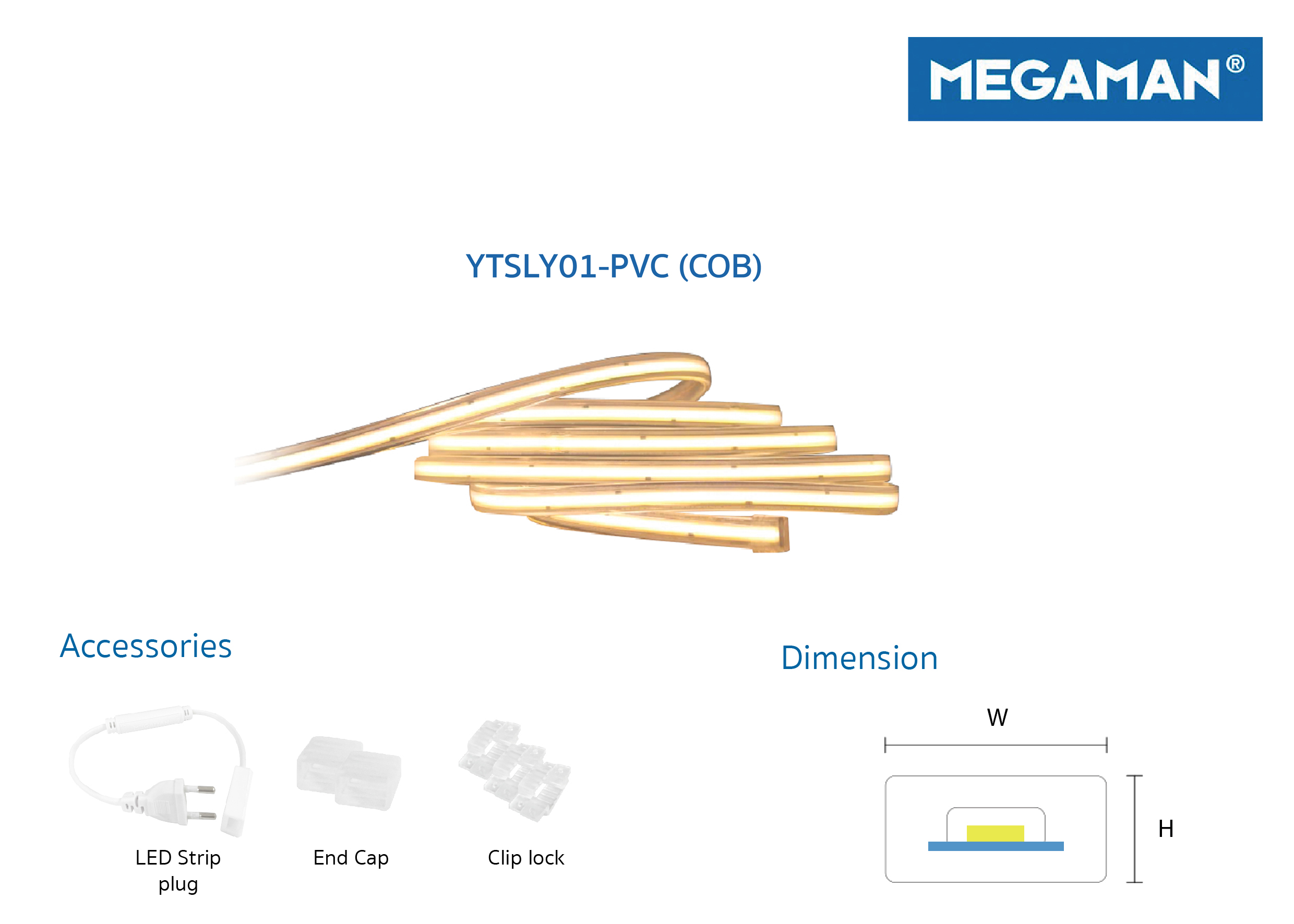 ไฟเส้น LED STRIPS #YTSLY01-PVC (COB) 12W/m MEGAMAN
