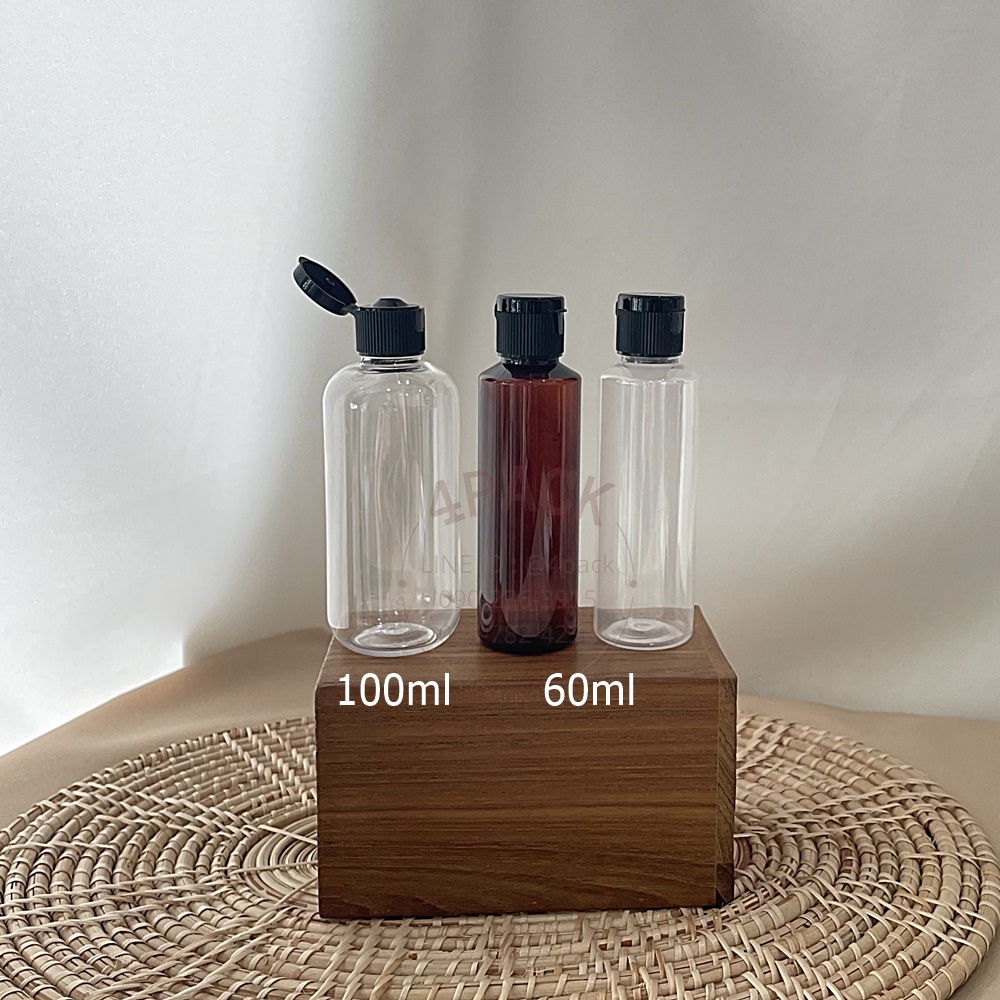 ขวดพลาสติก PET ขนาด50-100ml +ฝาฟลิป 18mm