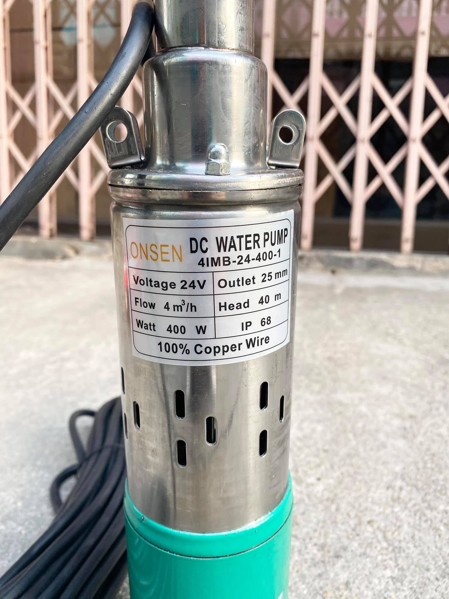 ปั๊มน้ำบาดาลโซล่าเซลล์ 24V ขนาด 1 นิ้ว ONSEN รุ่น 4IMB-24-400-1