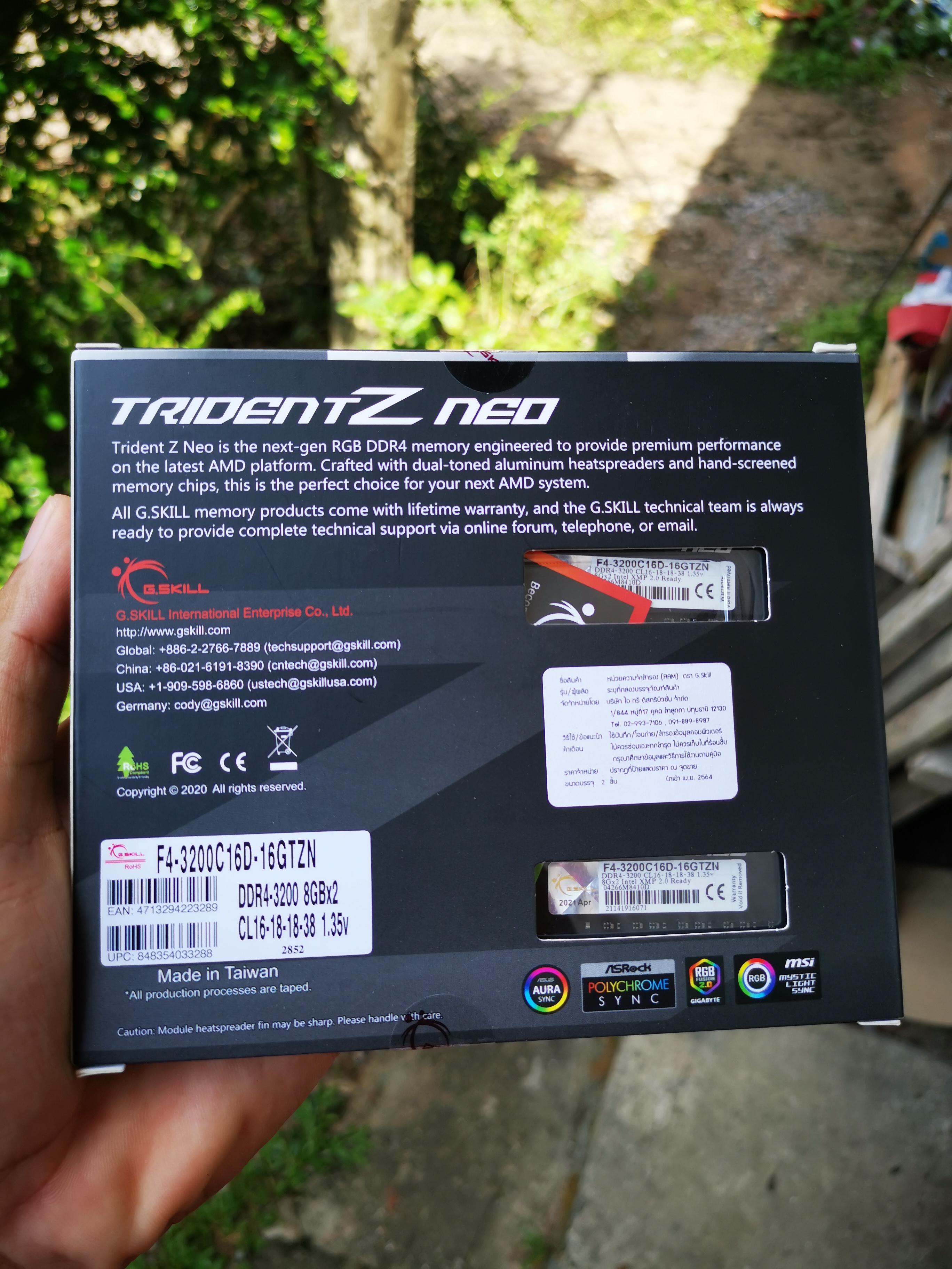 Ram G.SKILL TRIDENT Z NEO DDR4 16GB(8GBx2)/3200