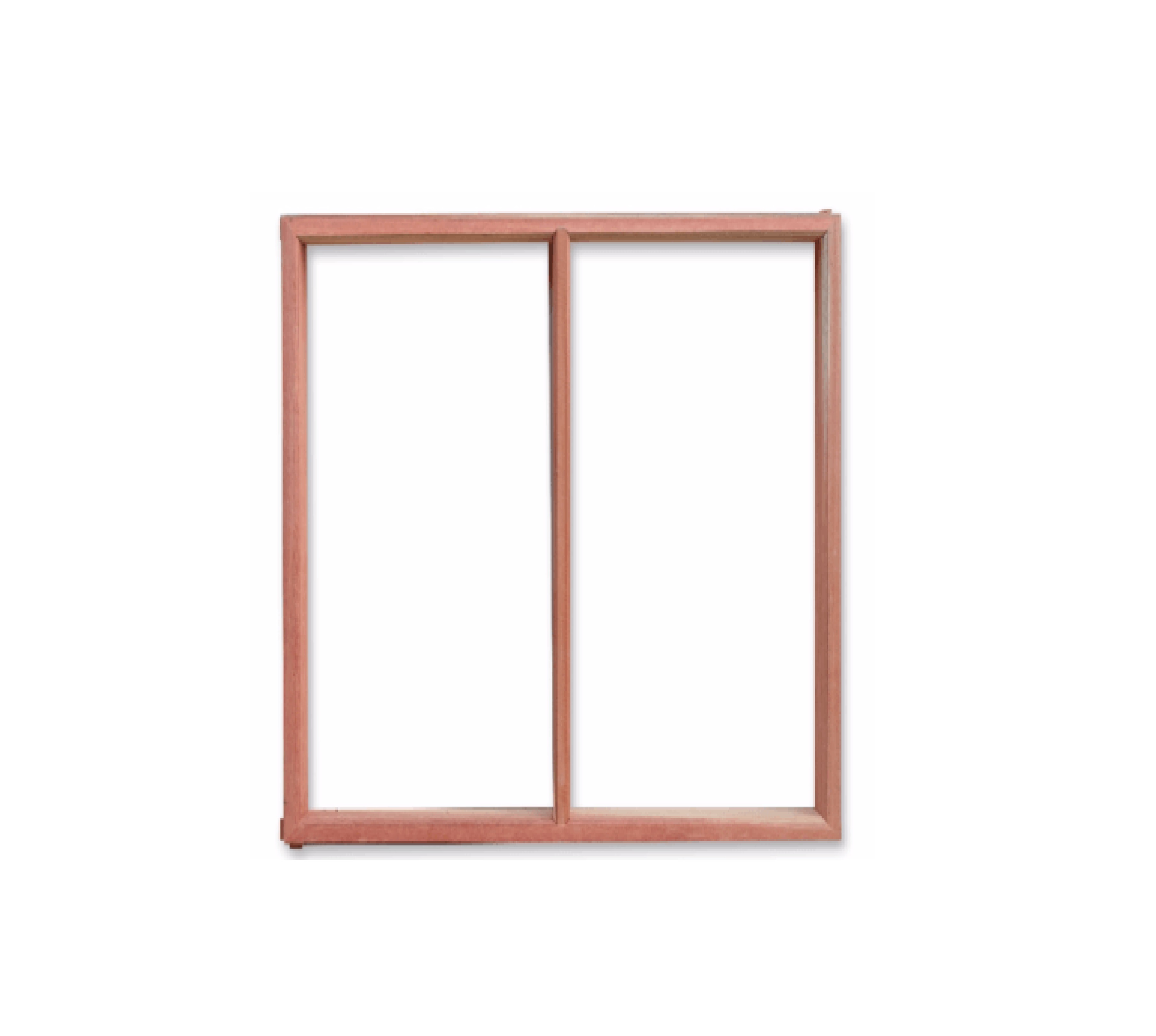 U-DON 9 วงกบหน้าต่างไม้ ไม้รวมบานเกล็ดมือหมุน (2ช่อง) 60x100ซม.