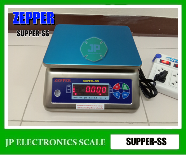 เครื่องชั่งกันน้ำ3กิโลกรัม ตาชั่งกันน้ำ3kg เครื่องชั่งดิจิตอลกันน้ำ3กิโลกรัม เครื่องชั่งดิจิตอล3กิโลกรัม กันน้ำกันความชื้น3kg เครื่องชั่งสแตนเลส3kg เครื่องชั่งน้ำหนักดิจิตอล3kg ค่าละเอียด0.5g ยี่ห้อ ZEPPER รุ่น SUPER-SS ขนาดถาด 210*210mm.