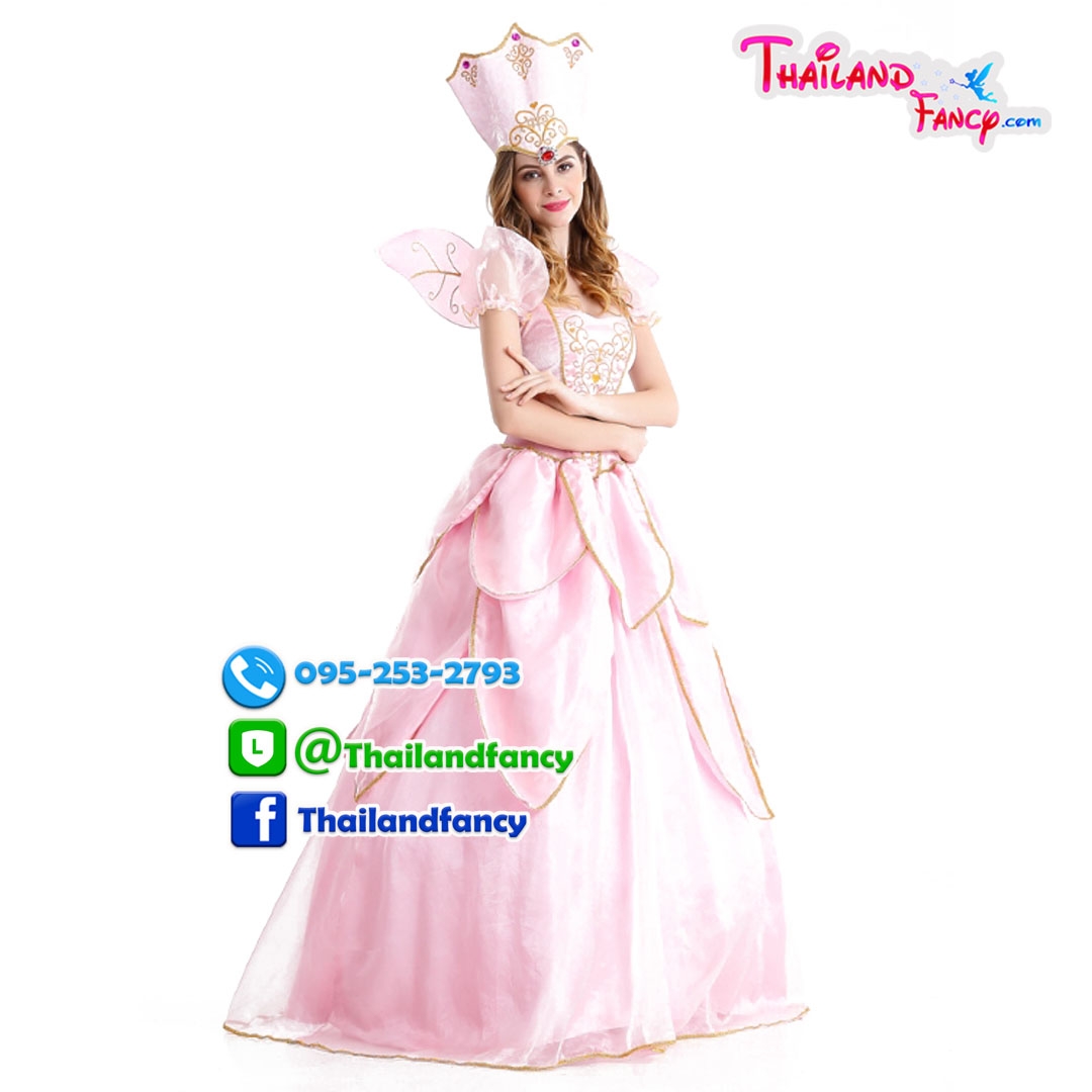 ชุดเช่าแฟนซีผู้หญิง ชุดเจ้าหญิงการ์ตูน Fairy Cosplay ชุดแฟรี่เทล ชุดแฟรี่ทิงเกอเบล ชุดนางฟ้าแฟรี่ ชุดเช่าราชินีเทพนิยายแฟรี่ สีชมพู