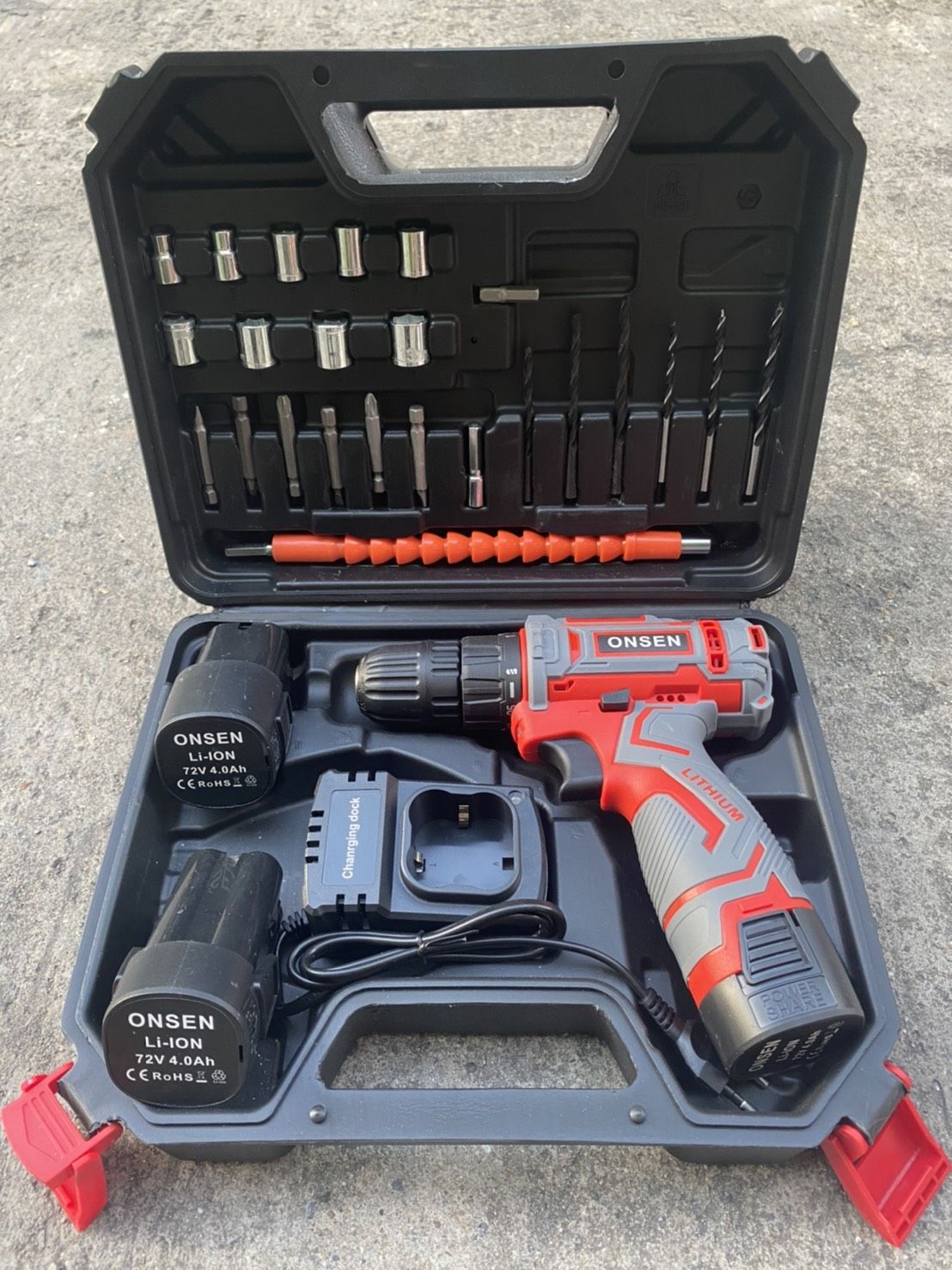 สว่านแบต สว่านไร้สาย Onsen 72V แบต 2 ก้อน