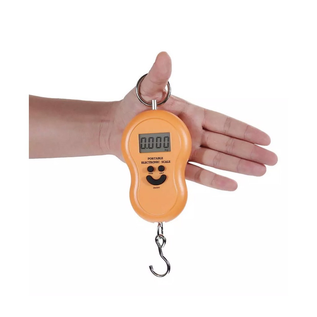 เครื่องชั่งกระเป๋าเดินทาง เครื่องชั่งผักผลไม้ เครื่องชั่งแขวนดิจิตอลแบบยิ้ม50kg/10g