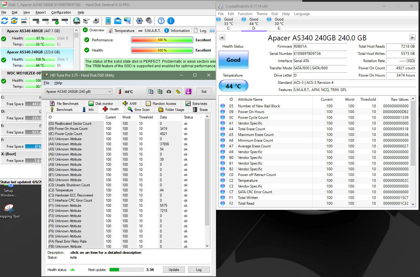จับคู่ SSD Apacer Panther 240 + 480 GB
