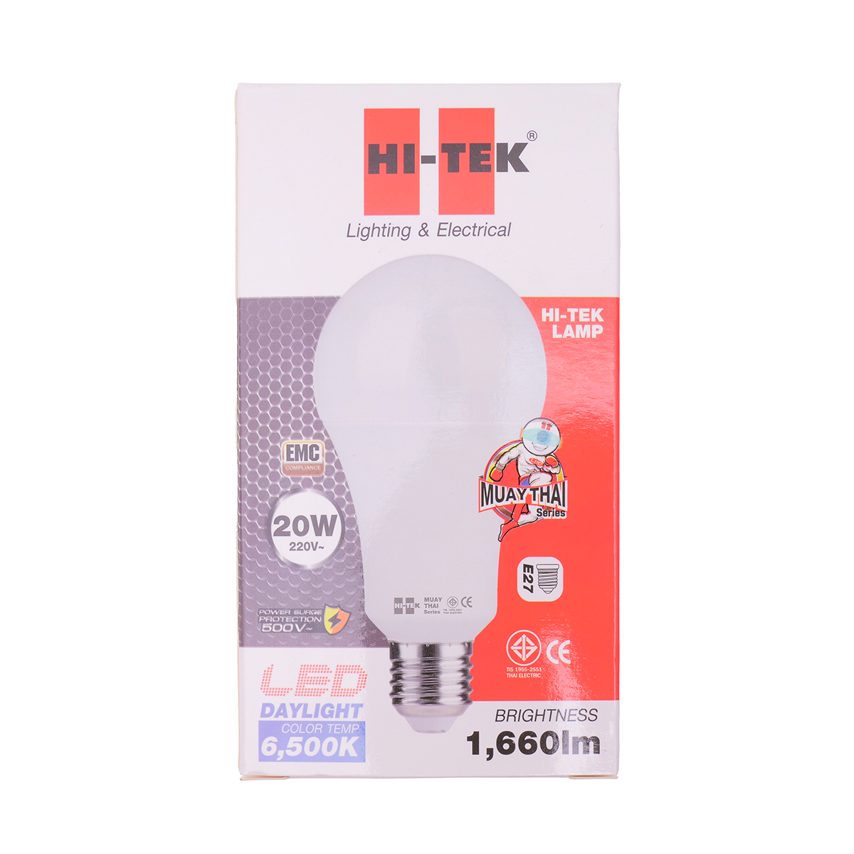 HI-TEK หลอดไฟ LED E27 20 วัตต์ มวยไทย (Day Light)