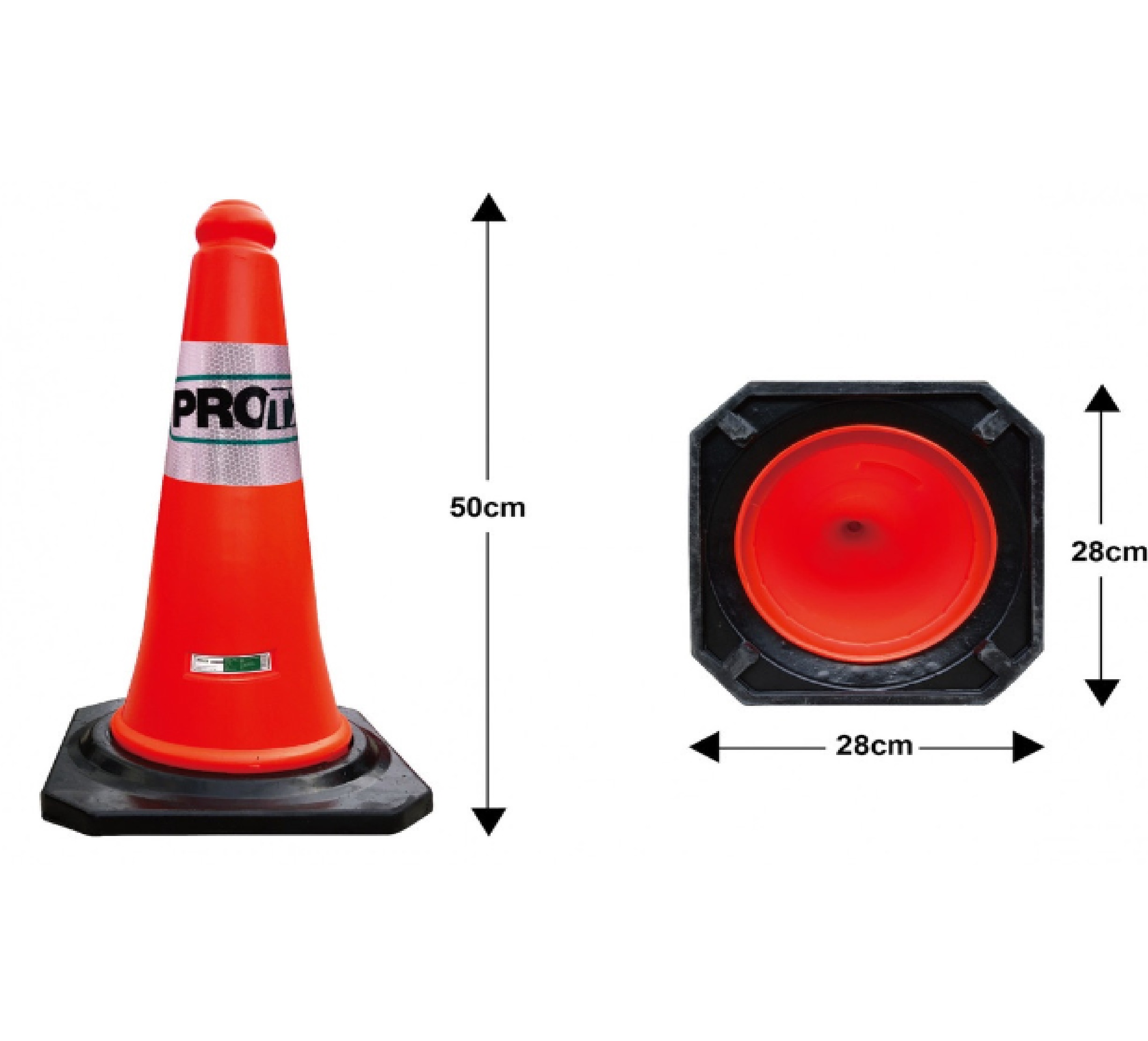 กรวยจราจร รุ่น DTRC814 ขนาด 50 cm