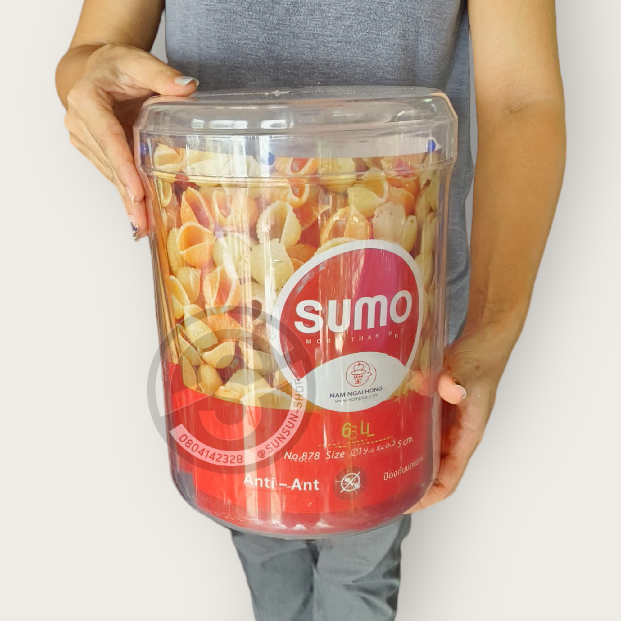 252. โหลบรรจุอาหาร เกรดA (พลาสติกPS) สีขาวใส โหลซูโม่ SUMO นำพลาส