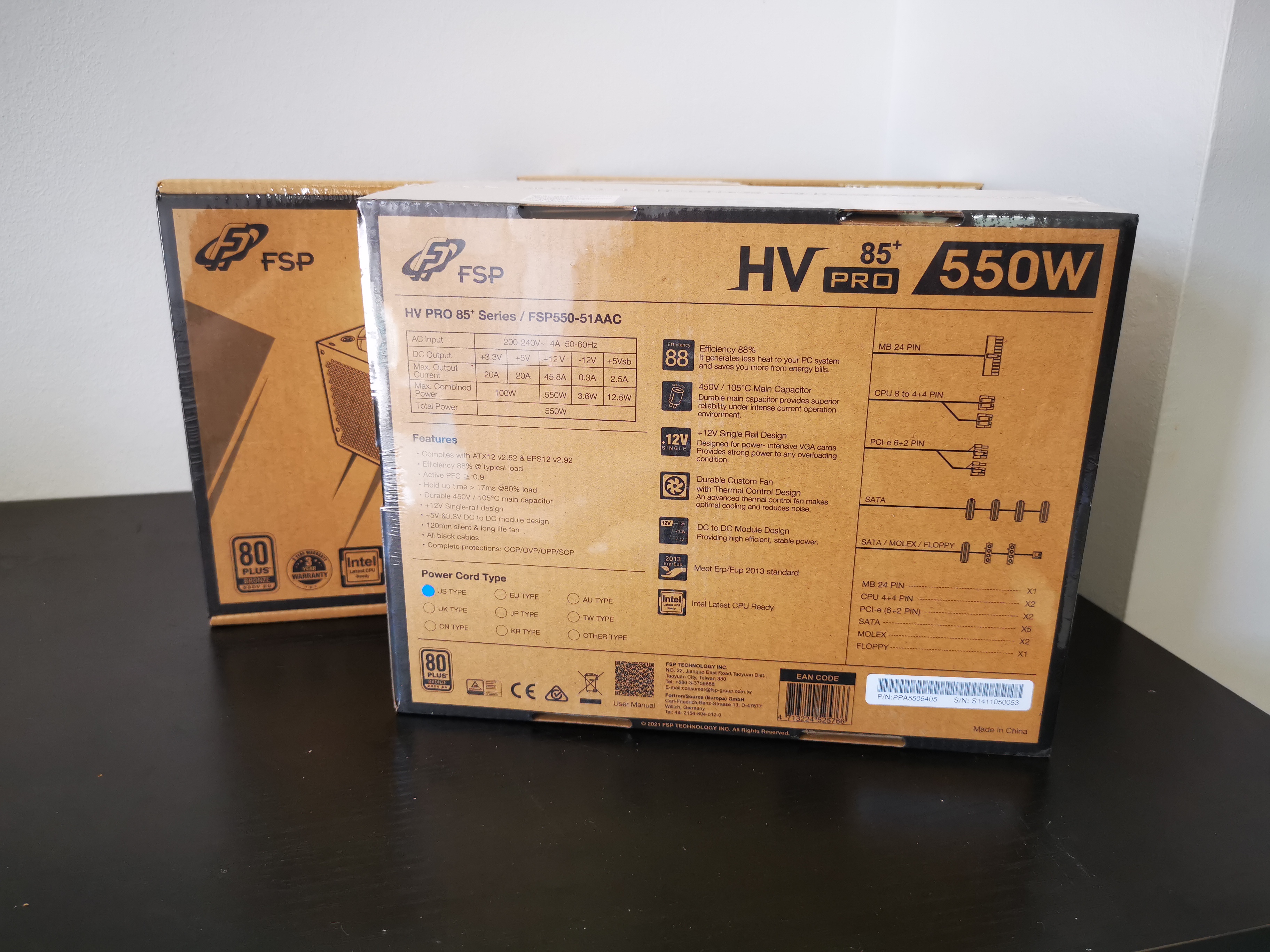 FSP HV PRO 85+ 550W (80+ BRONZE)