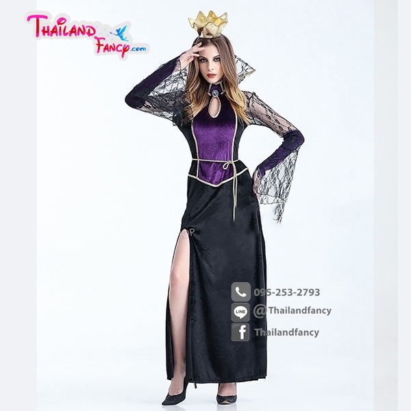 ชุดแฟนซีผู้หญิงสำหรับเช่า เช่าชุดแฟนซีแม่มดสโนว์ไวท์ ชุดแม่เลี้ยงสโนว์ไวท์ ชุดคอสเพลย์แม่มดการ์ตูนสโนว์ไวท์