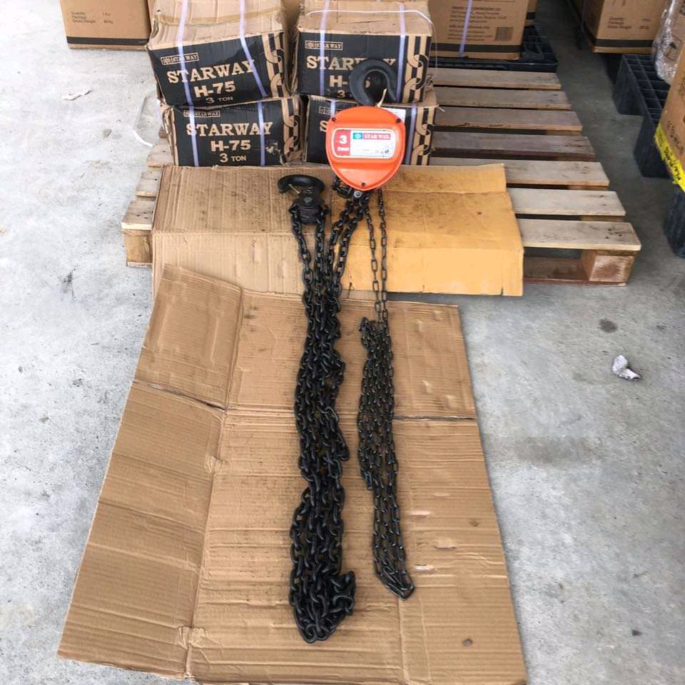 รอกโซ่ 3 ตัน ยี่ห้อ Star Way แบบเหลี่ยม