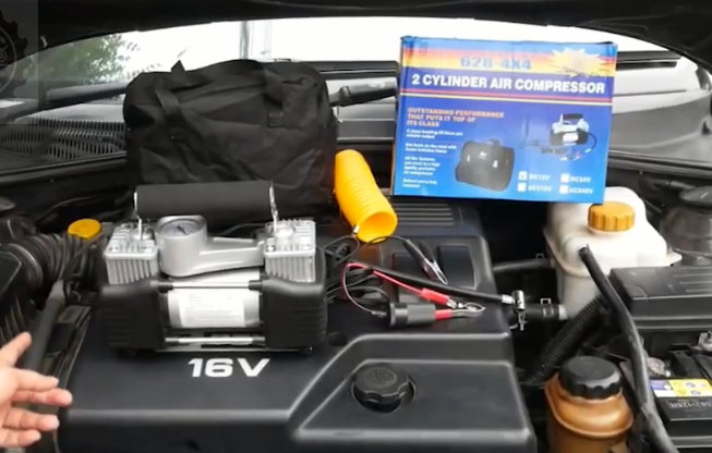 ปั๊มลมพกพา แบบ 2 ลูกสูบ รุ่น งานหนักขนาด 150 psi