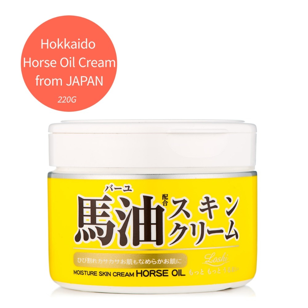🔥ครีมน้ำมันม้าฮอกไกโด Loshi Horse Oil Moisture Skin Cream✨ลดริ้วรอย ช่วยให้ผิวชุ่มชื้นไม่แห้งกร้าน💥ยอดขายอันดับ 1 ในญี่ปุ่น🇯🇵 (ขนาด 220g.)