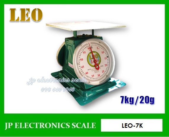 เครื่องชั่งสปริงแบบเข็ม7kg ตาชั่งสปริง7กิโลกรัม กิโลสปริงกันน้ำ7kg เครื่องชั่งแบบมีกลไกล7กิโล เครื่องชั่งสปริงแบบเหล็ก2หน้า ค่าละเอียด 20g ยี่ห้อ LEO รุ่น 7K (จานแบน)