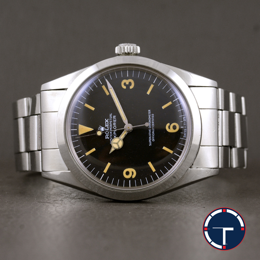 Rolex ExplorerI Ref.1016 หน้าปัดสีดำ หลักชั่วโมงเฟด(พลายน้ำT<25) สายOysterแท้แบบม้วน นาฬิกาปี1972 Automatic ขนาด 36 mm