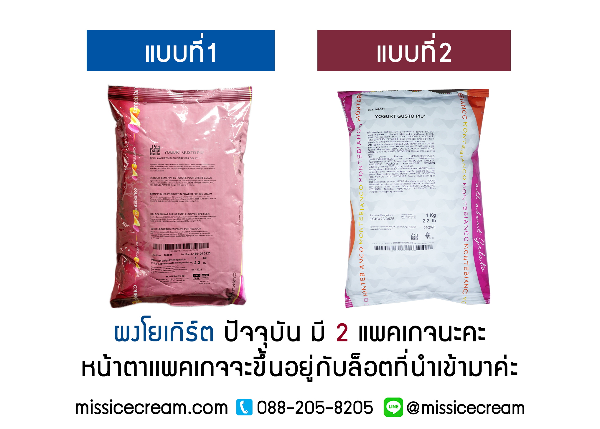 YGP1000 ผงโยเกิร์ต 1000 g. Yogurt Powder