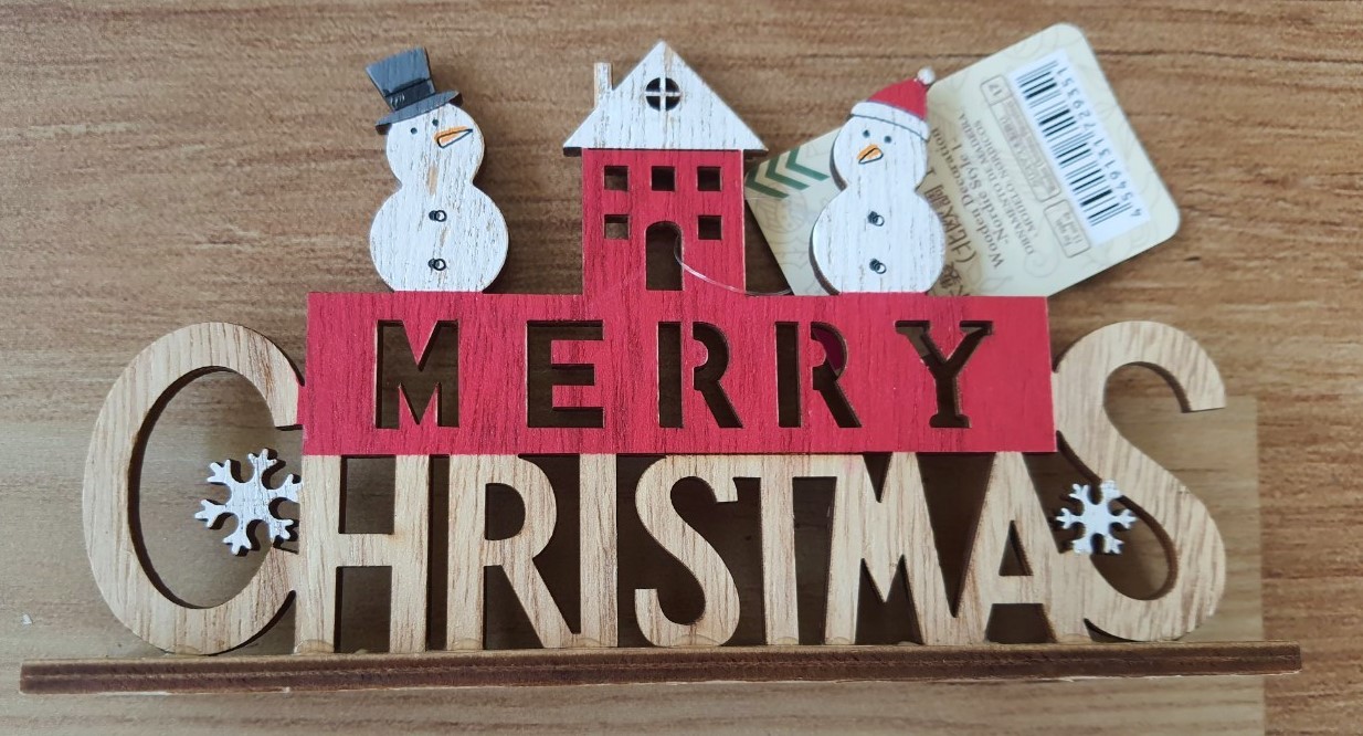 ป้ายไม้ Merry Christmas (ญี่ปุ่น) ขนาด 17 x 10 cm