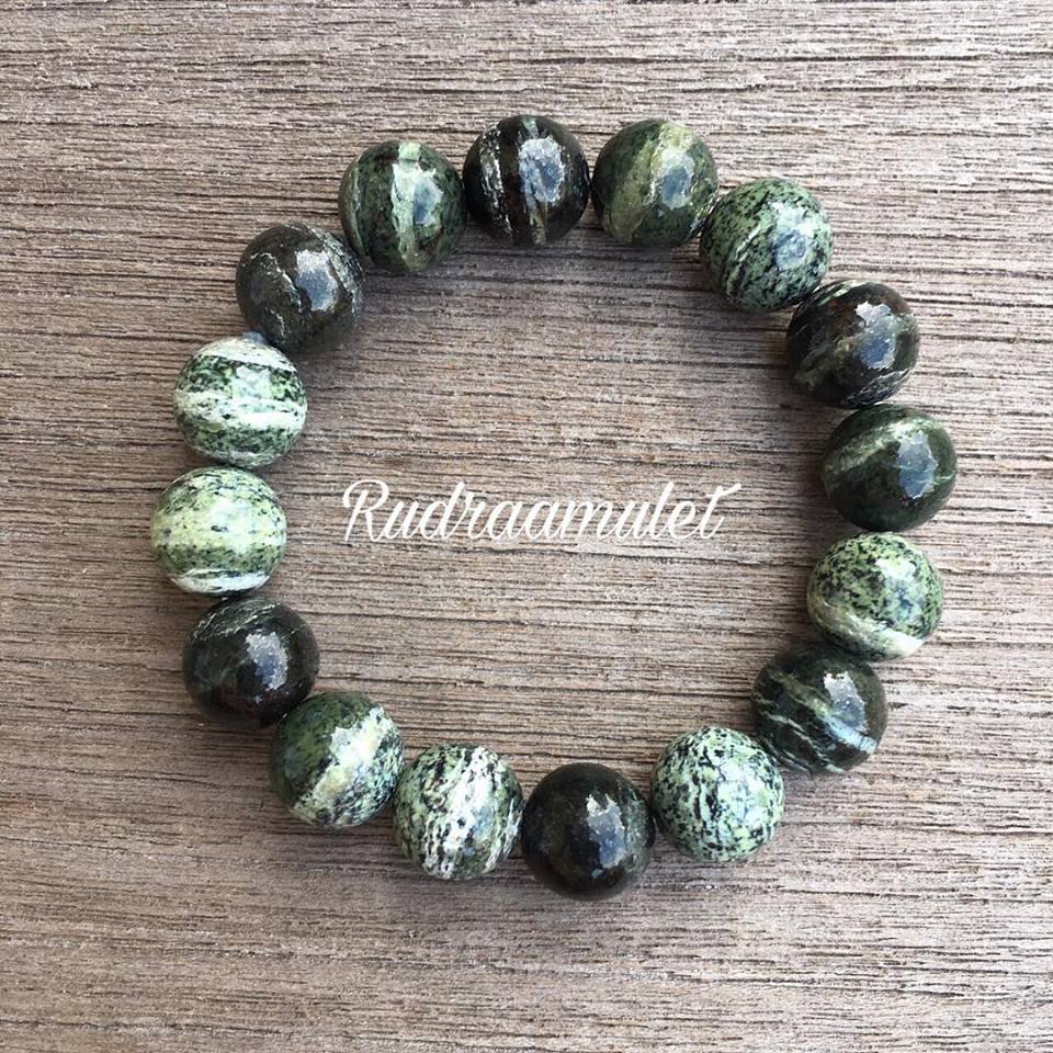 หินม้าลาย (Green Zebra Jasper) 12 mm