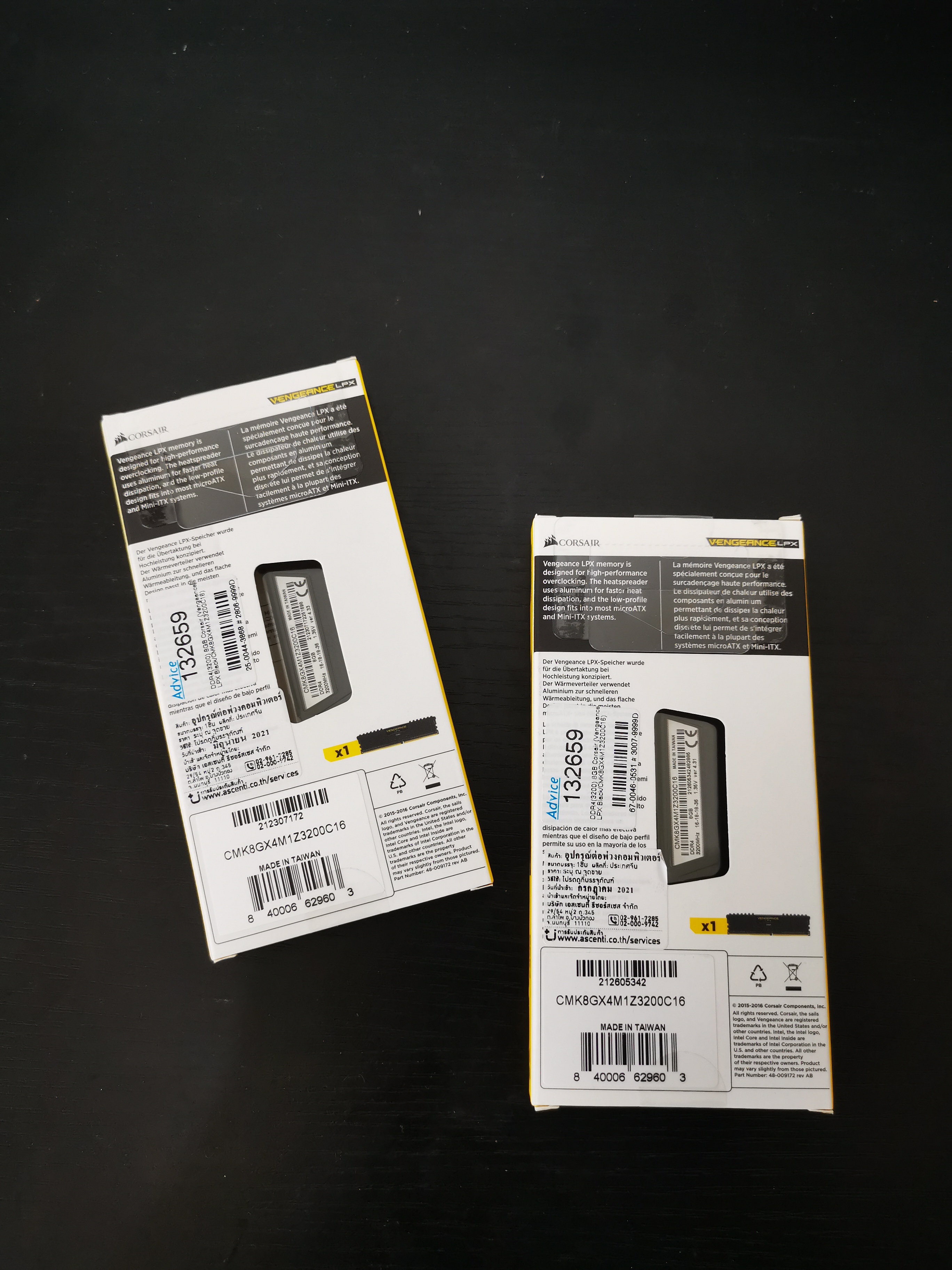 RAM CORSAIR VENGEANCE LPX DDR4 8GB(8*1)/3200