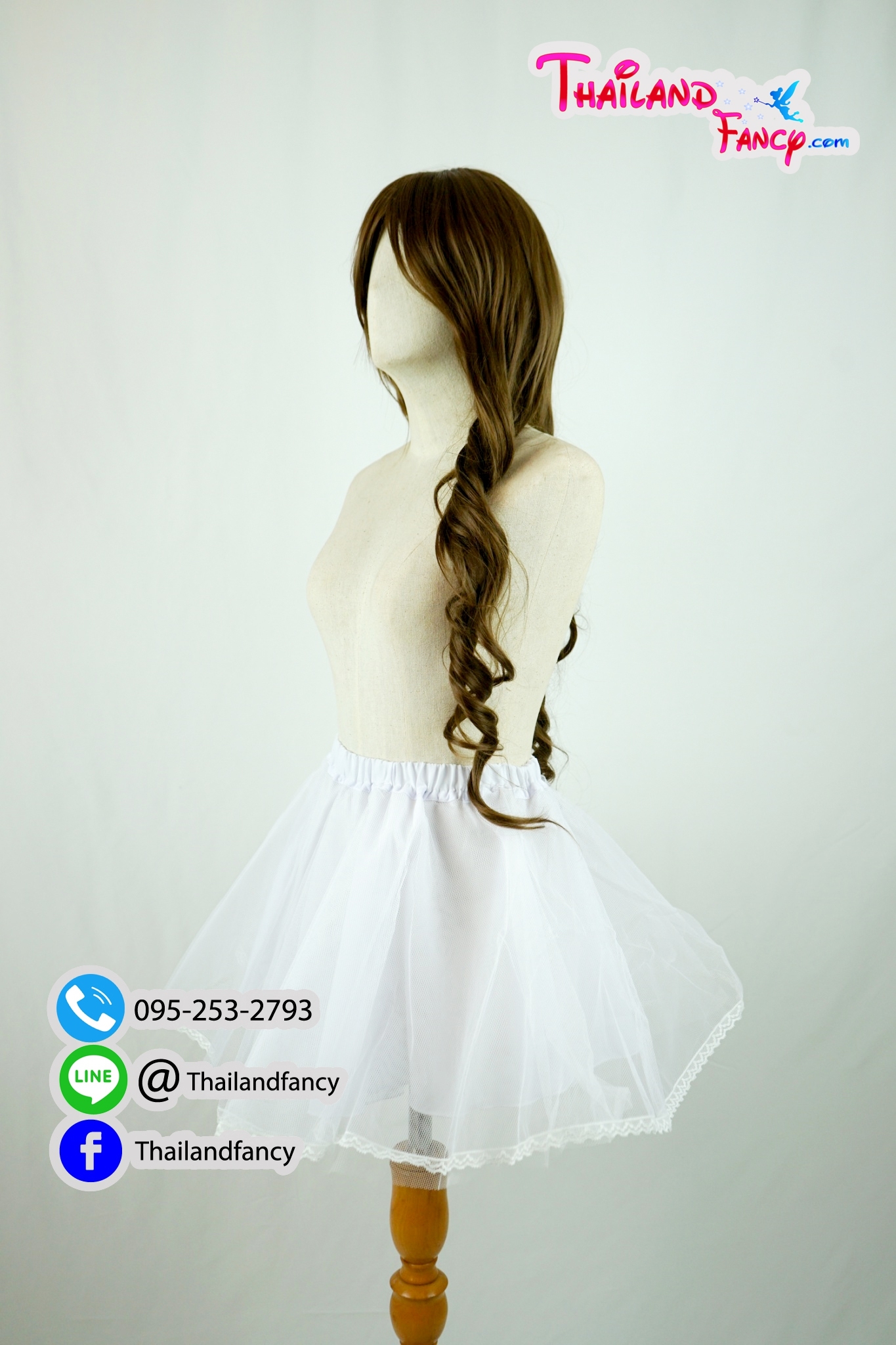 ชุดแต่งแฟนซี กระโปรงสุ่ม กระโปรงเสริมฟู กระโปรงซับใน กระโปรงผ้ามุ้ง กระโปรงสุ่มฟูฟู พองพอง เสริมความยาวกระโปรงตัวนอกด้วยตัวใน ผ้าตาข่ายสีขาว