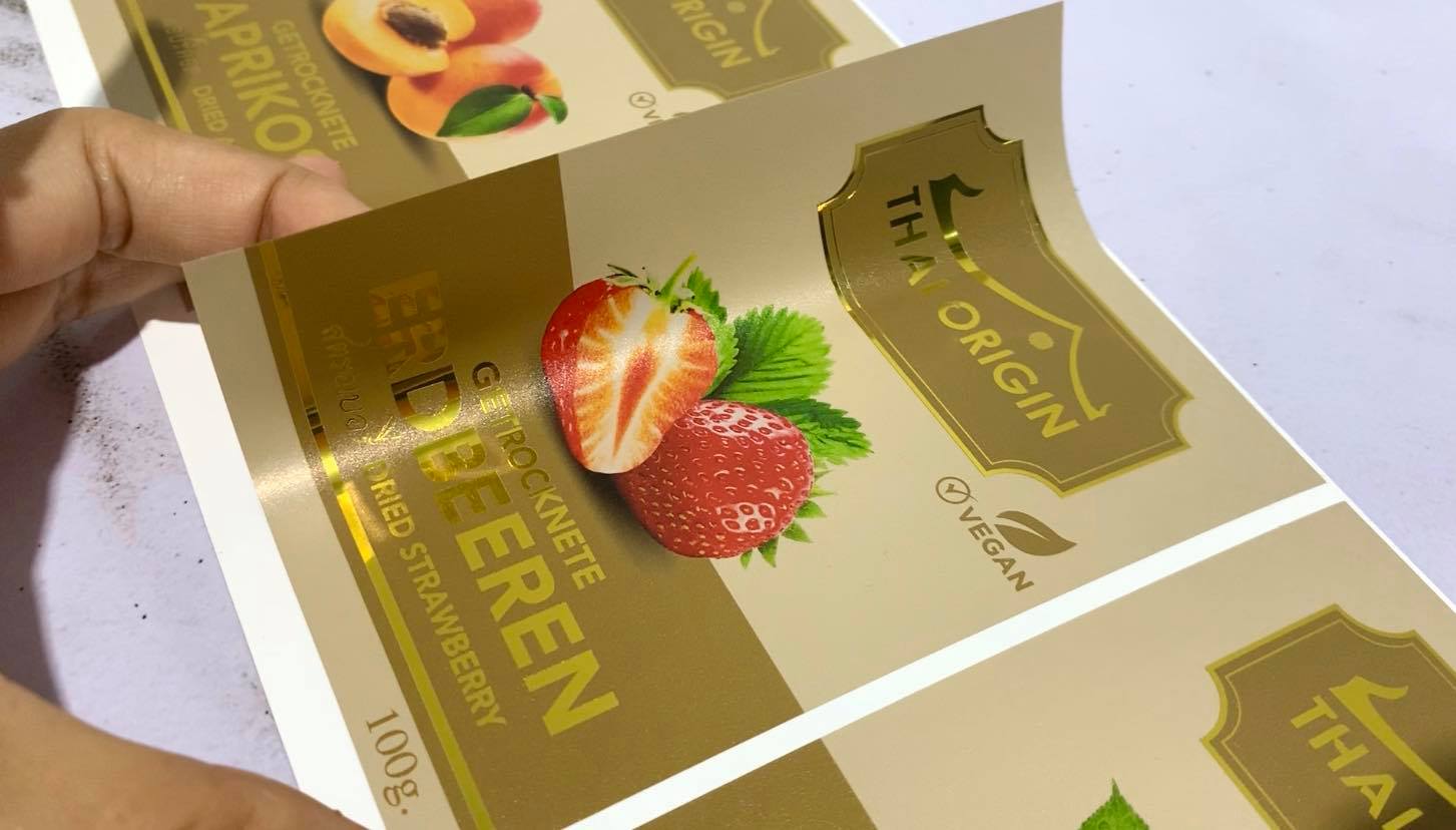 สติ๊กเกอร์ฉลากสินค้าฟรอยทอง ฟอยล์