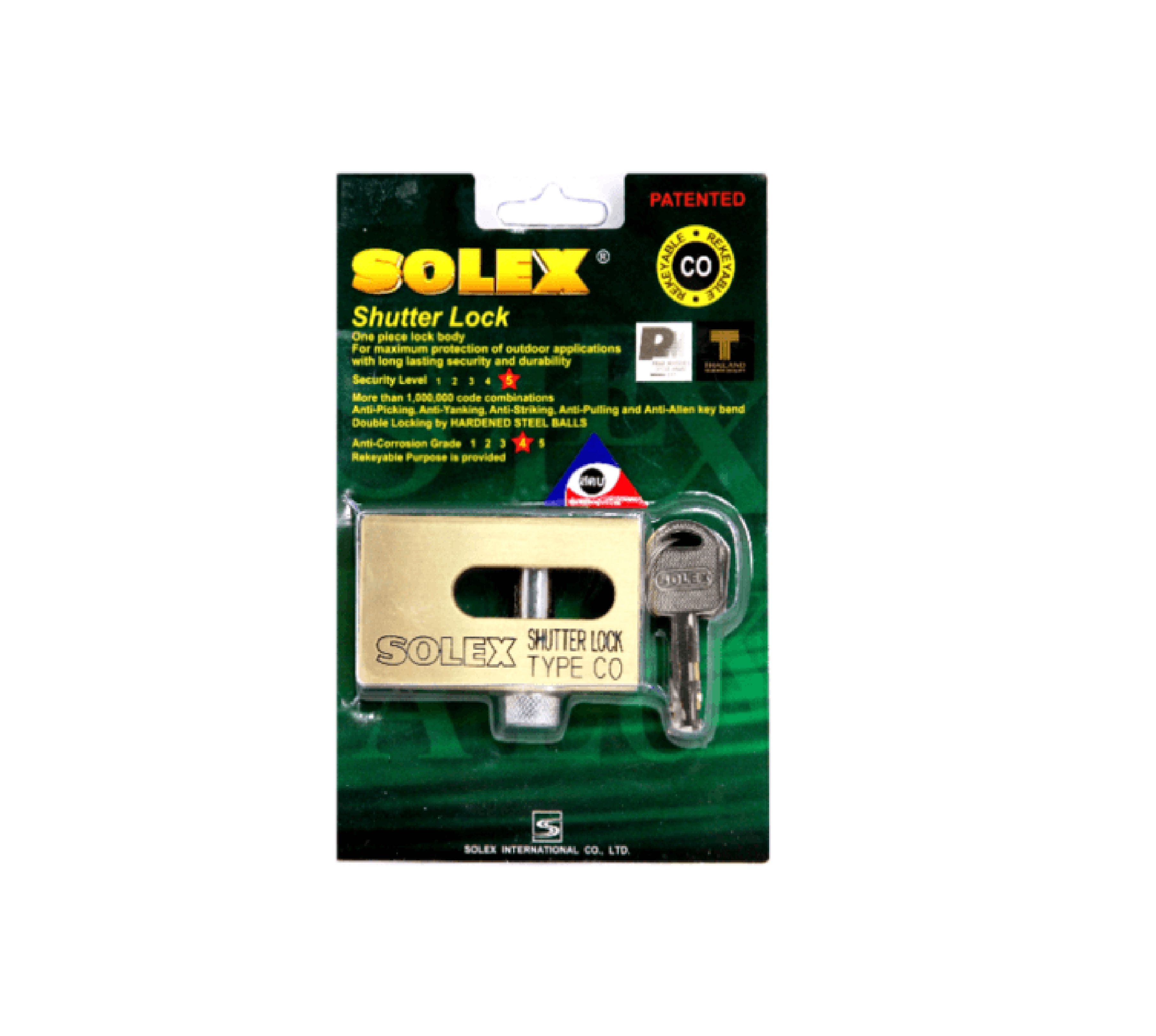 กุญแจคล้องประตูม้วน SOLEX NO.CO