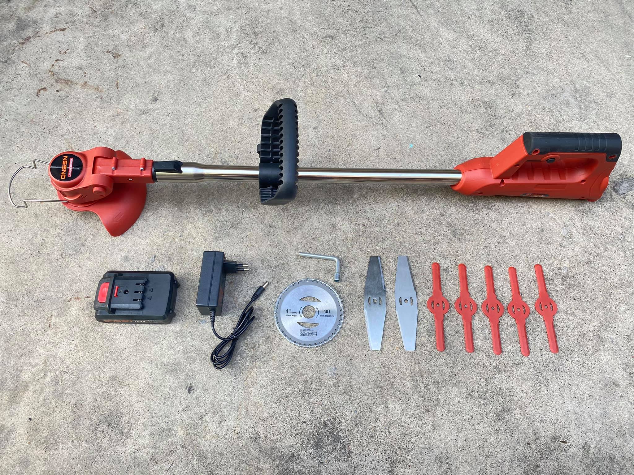 เครื่องตัดหญ้าแบต Onsen 128V แถมใบตัดรวม 8 ใบ