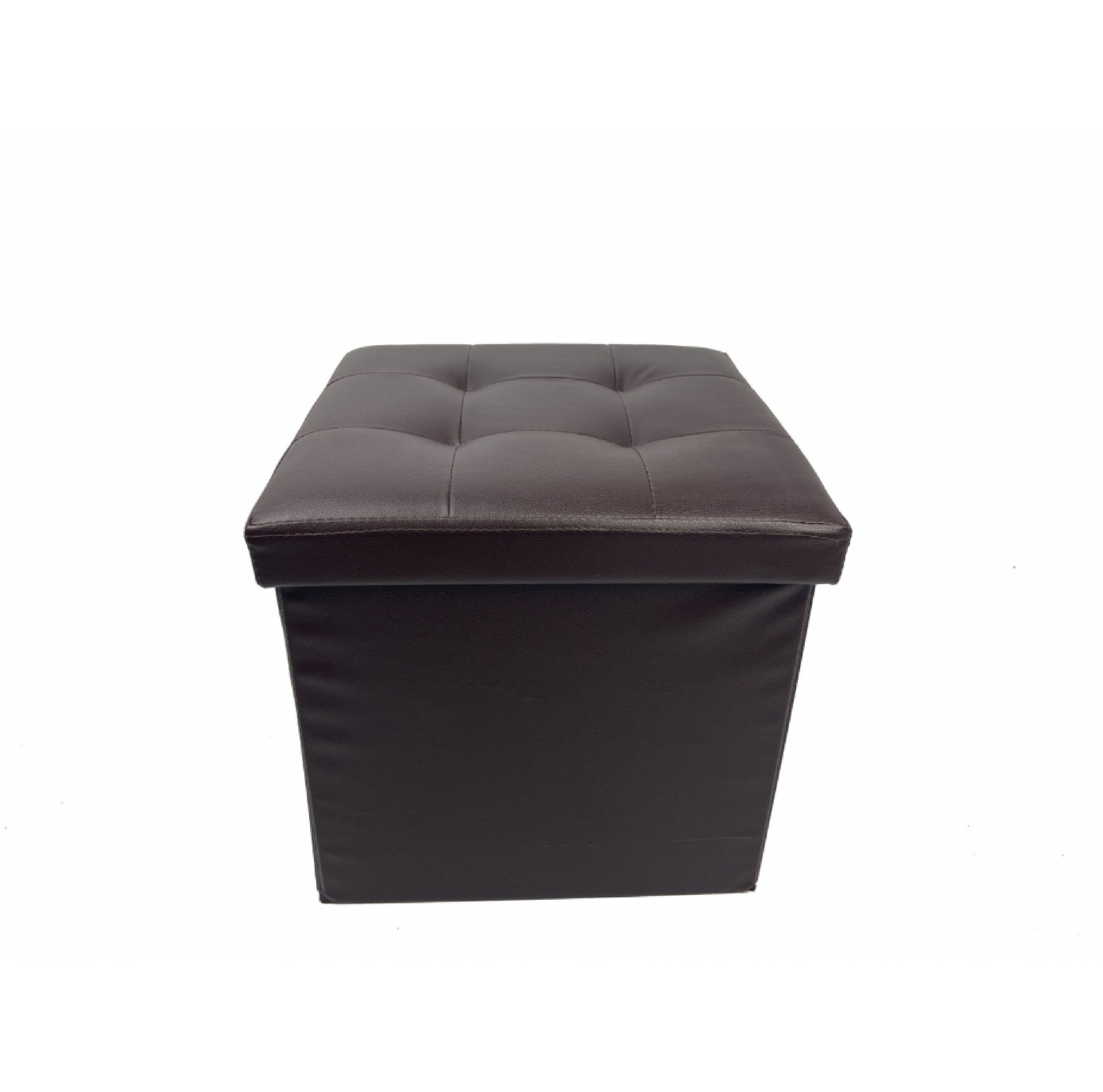 PULITO สตูลเหลี่ยมมีที่เก็บของ 38x38x38ซม. PUNA-01 สีน้ำตาล