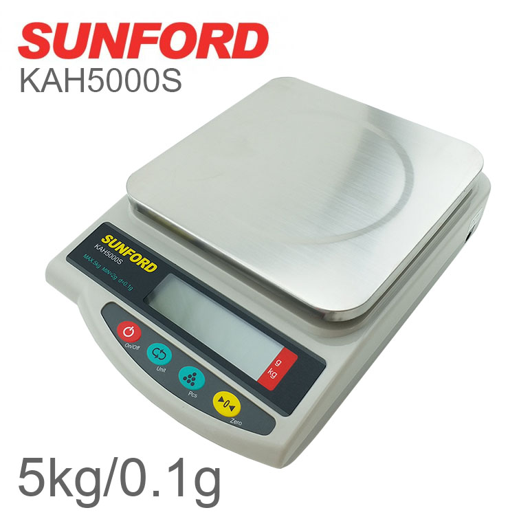 เครื่องชั่งความละเอียดทศนิยม 1 ตำแหน่ง ช่วง 0.1g-5,000g รุ่น SUNFORD KAH5000S