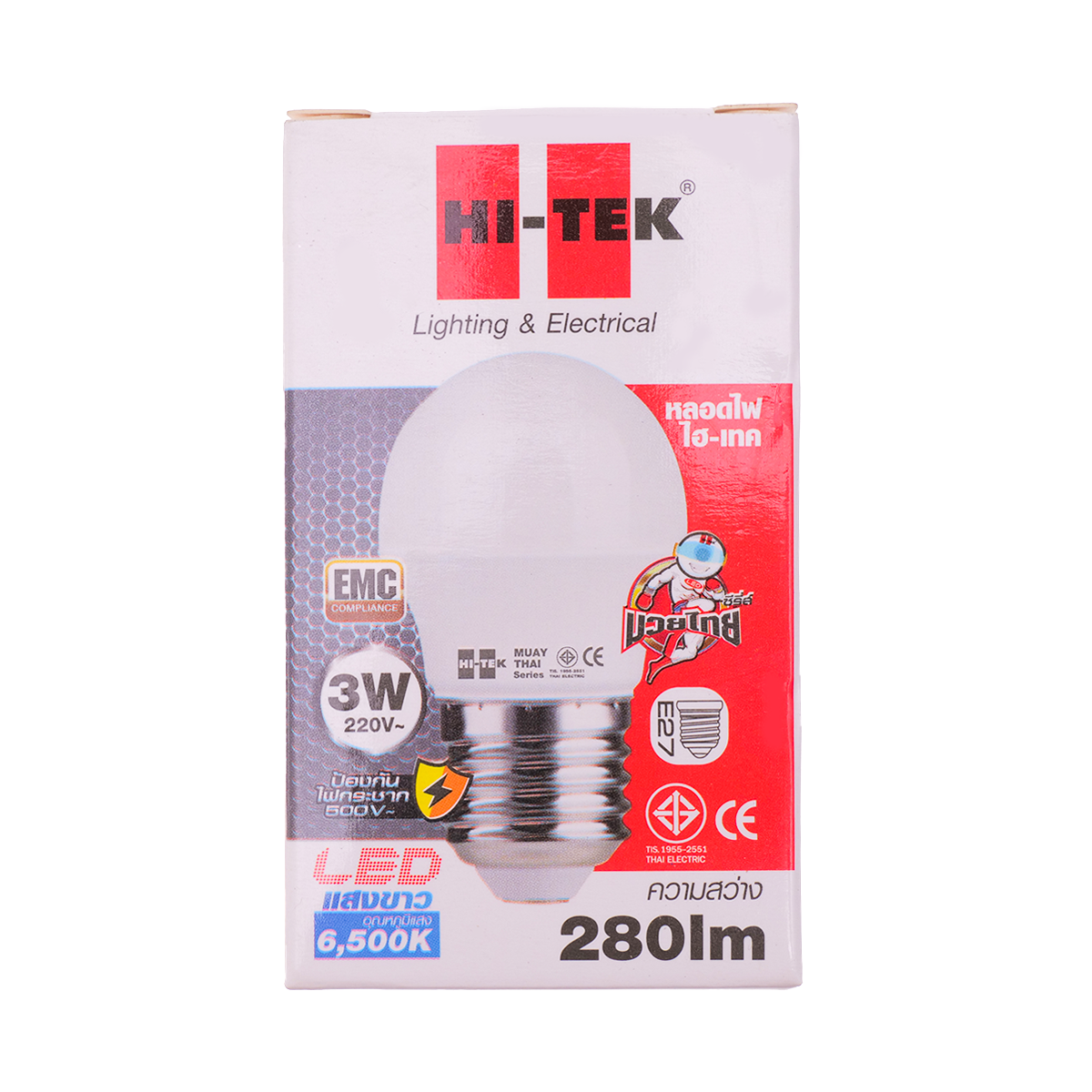 HI-TEK หลอดไฟ LED E27 3 วัตต์ มวยไทย (Day Light)