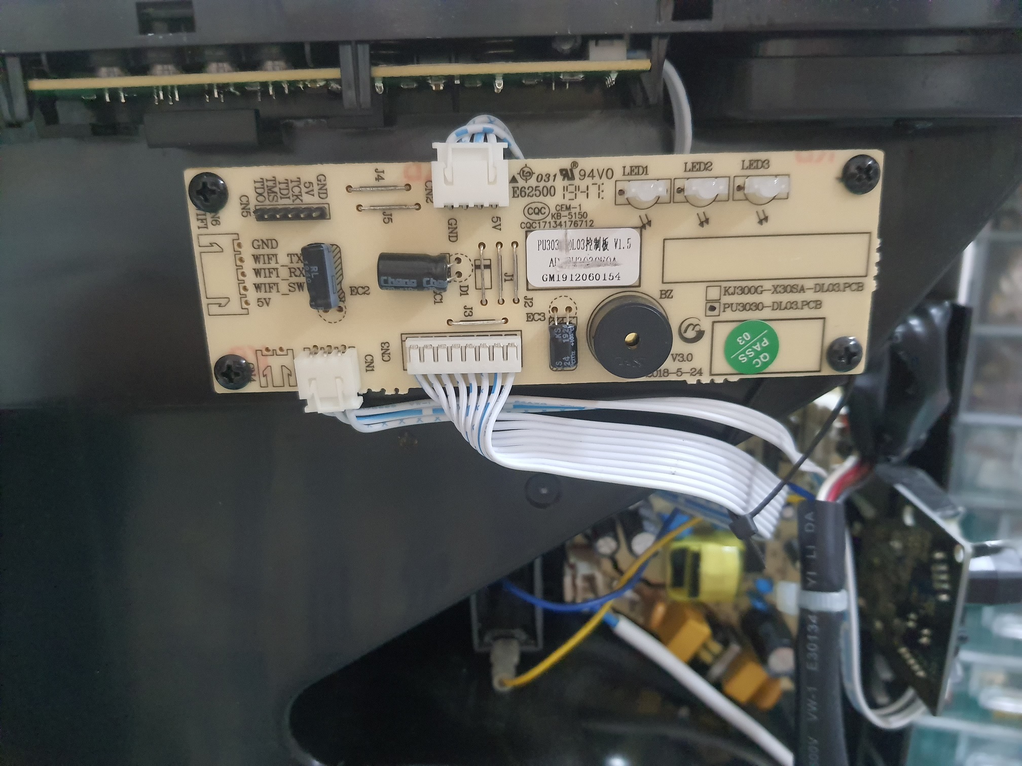 ซ่อมเครื่องฟอกอากาศ ยี่ห้อ TEFAL รุ่น PT3030 อาการควบคุมการทำงานไม่ได้