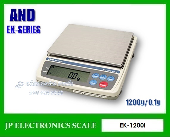 เครื่องชั่งละเอียดสูง1200g เครื่องชั่งคุณภาพสูง1200กรัม เครื่องชั่งน้ำหนัก1200กรัม เครื่องชั่งน้ำหนัก1200g ตาชั่ง1200g กิโลดิจิตอล1200กรัม เครื่องชั่งดิจิตอล1200g ละเอียด 0.1g ยี่ห้อ AND รุ่น EK-1200i ขนาดจานชั่ง 13x17cm.