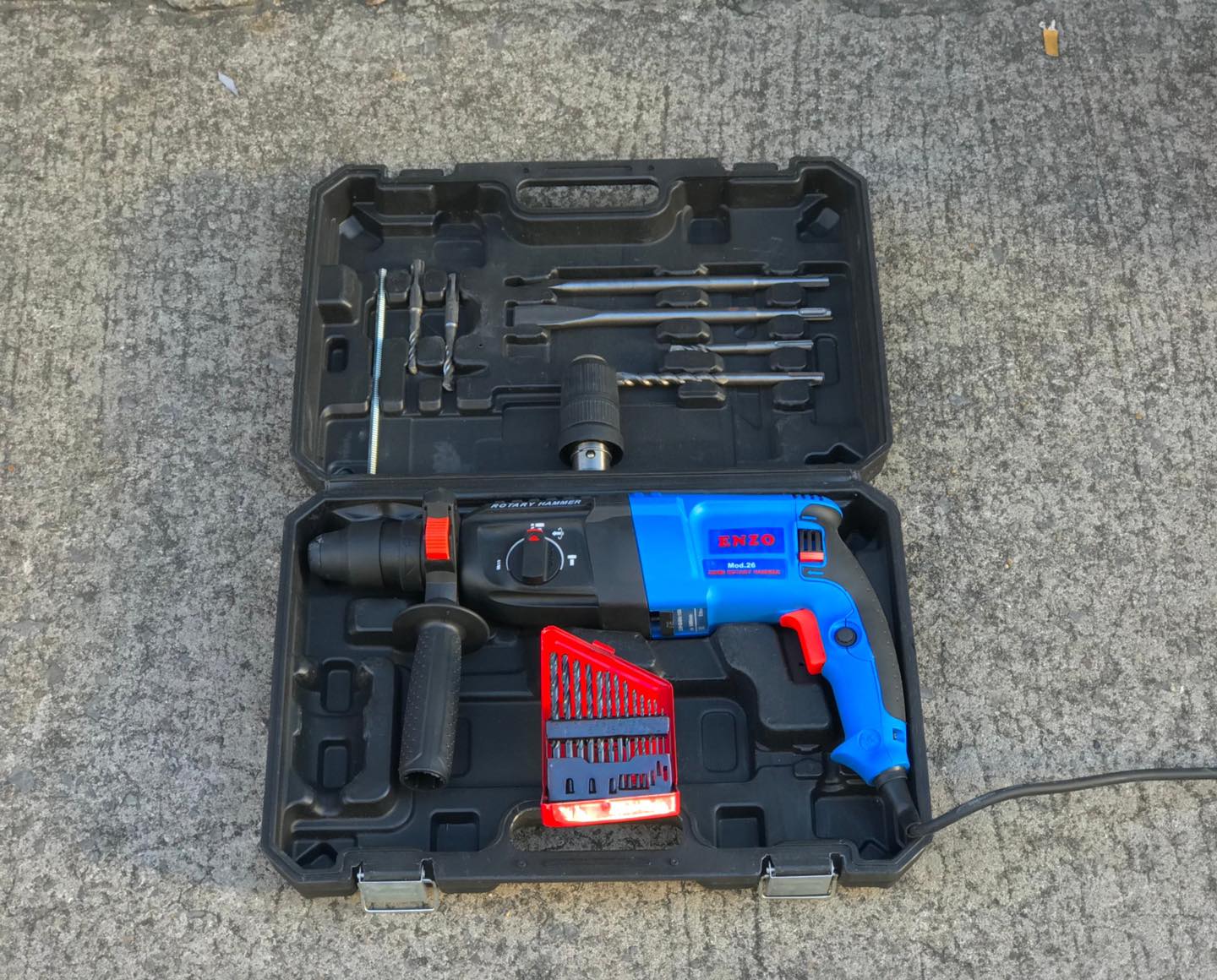 สว่านโรตารี่ 2-26 enzo สายยาว 8 เมตร แถมดอกสว่าน 13 ดอก