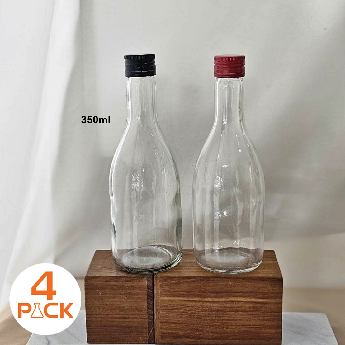 (กล่องละ80ใบ)ขวดแก้วขนาด 350ml+ฝาเหล็กเกลียว รุ่นสาเก