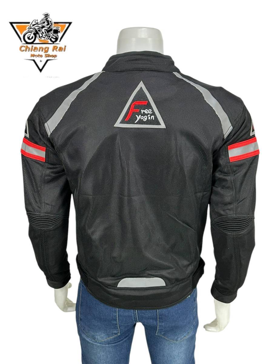 เสื้อขี่มอเตอร์ไซด์แบบ Air Flow (ดำ-แดง) เบอร์ XXXL : อก 50" ยาว 27" (Air Flow)