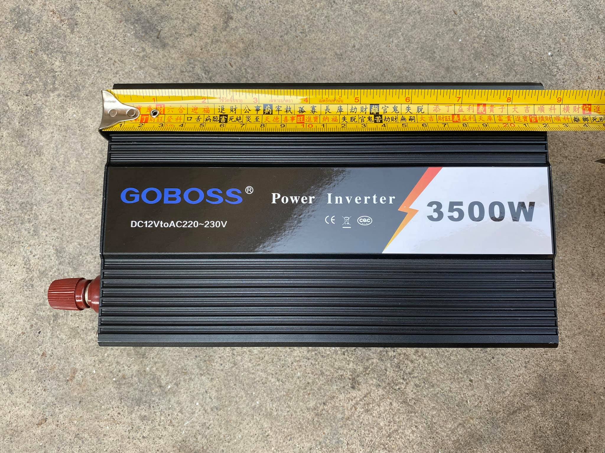 ตัวแปลงไฟ 12V เป็น 220V ขนาด 3,500W ยี่ห้อ Goboss “สีดำ”