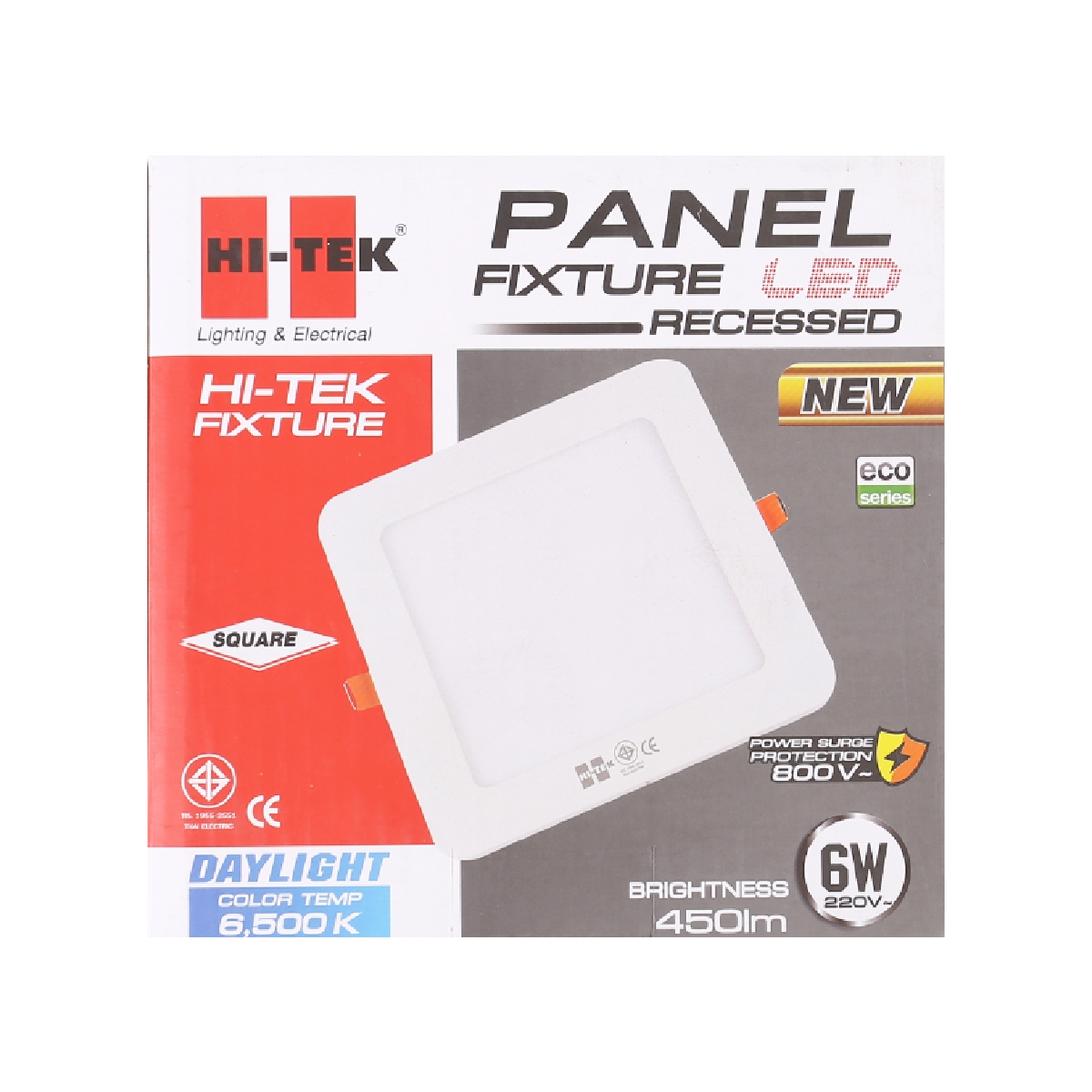 HI-TEK ดาวน์ไลท์ PANEL LED ทรงเหลี่ยม 6 วัตต์ รุ่น ECO (Day Light)