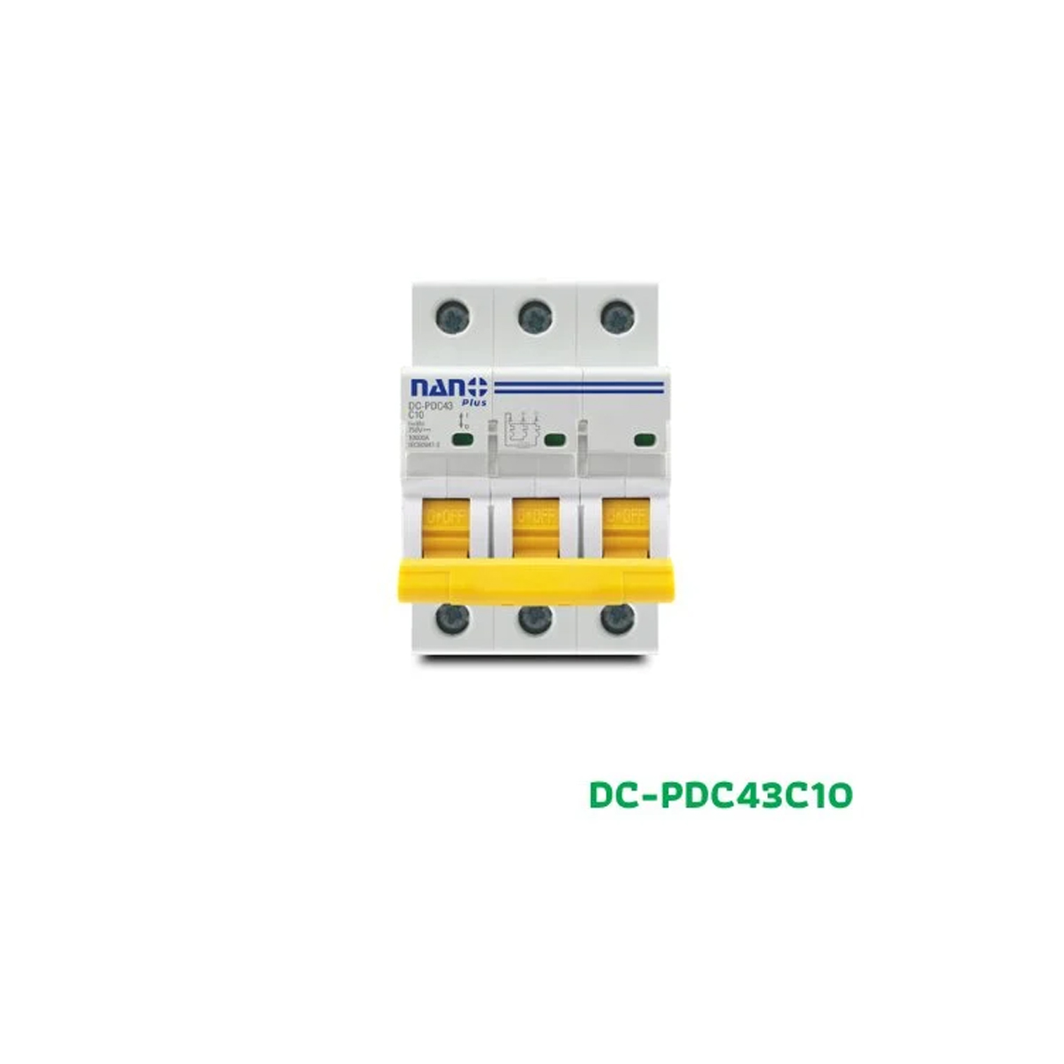 NANO เซอร์กิตเบรกเกอร์ NANO PLUS 10kA DC 3P 750V (1 ชิ้น/กล่อง) รุ่น DC-PDC43