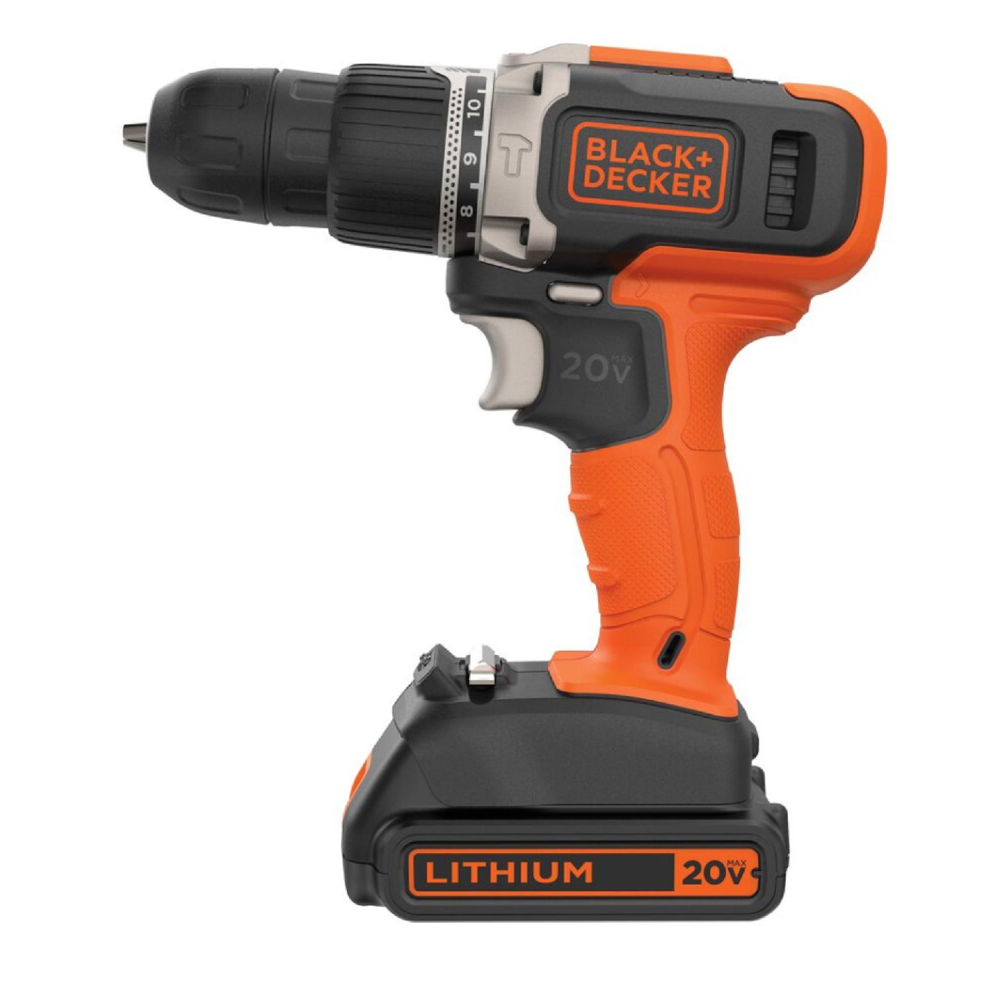 BLACK+DECKER ชุดสว่านกระแทกไร้สาย 13มม. 20V รุ่น BCD704K-B1 + ชุดอุปกรณ์เสริม