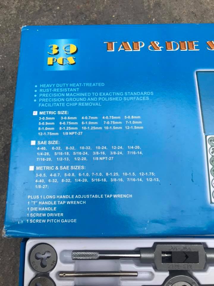 ชุดต๊าปเกลียวมือ 39 ชิ้น (ชุดใหญ่)