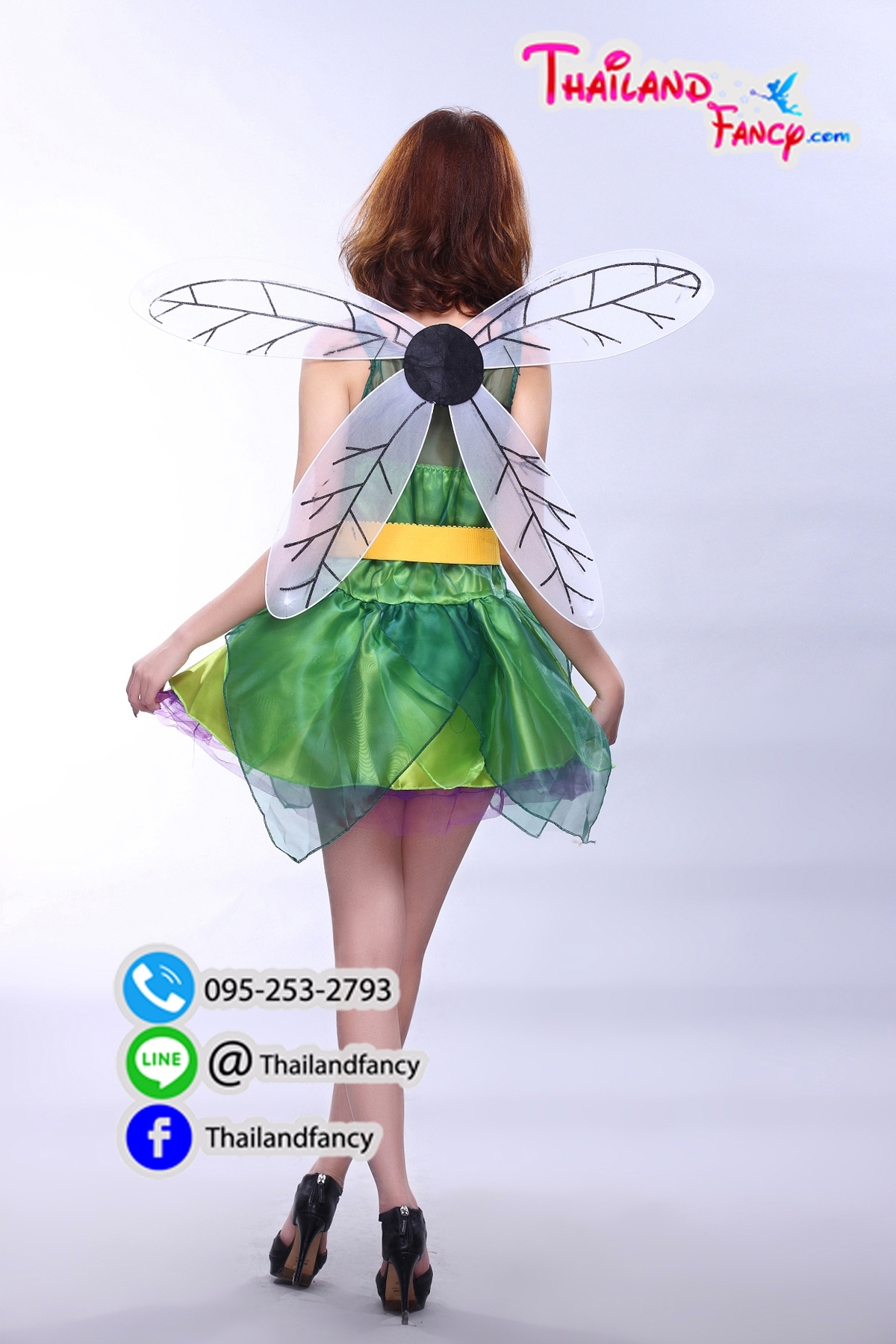 ชุดแฟนซีการ์ตูน ชุดแฟรรี่ทิงเกอเบล Disney Fairy Tinkerbell Cosplay ชุดนางฟ้าทิงเกอเบลล์สีเขียว