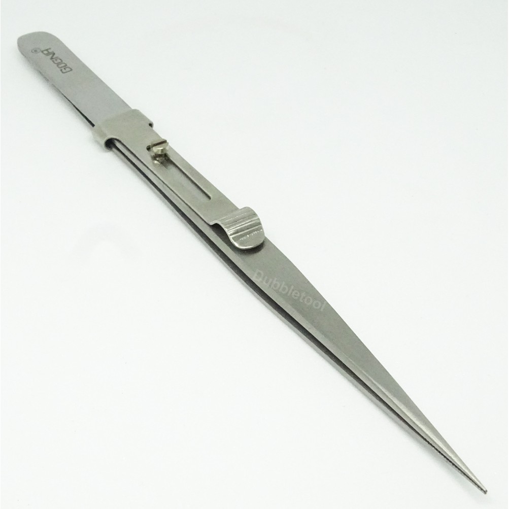 ปากคีบ เพชรพลอย แบบมีตัวล็อค แหนบคีบชิ้นส่วนอิเล็กทรอนิกส์