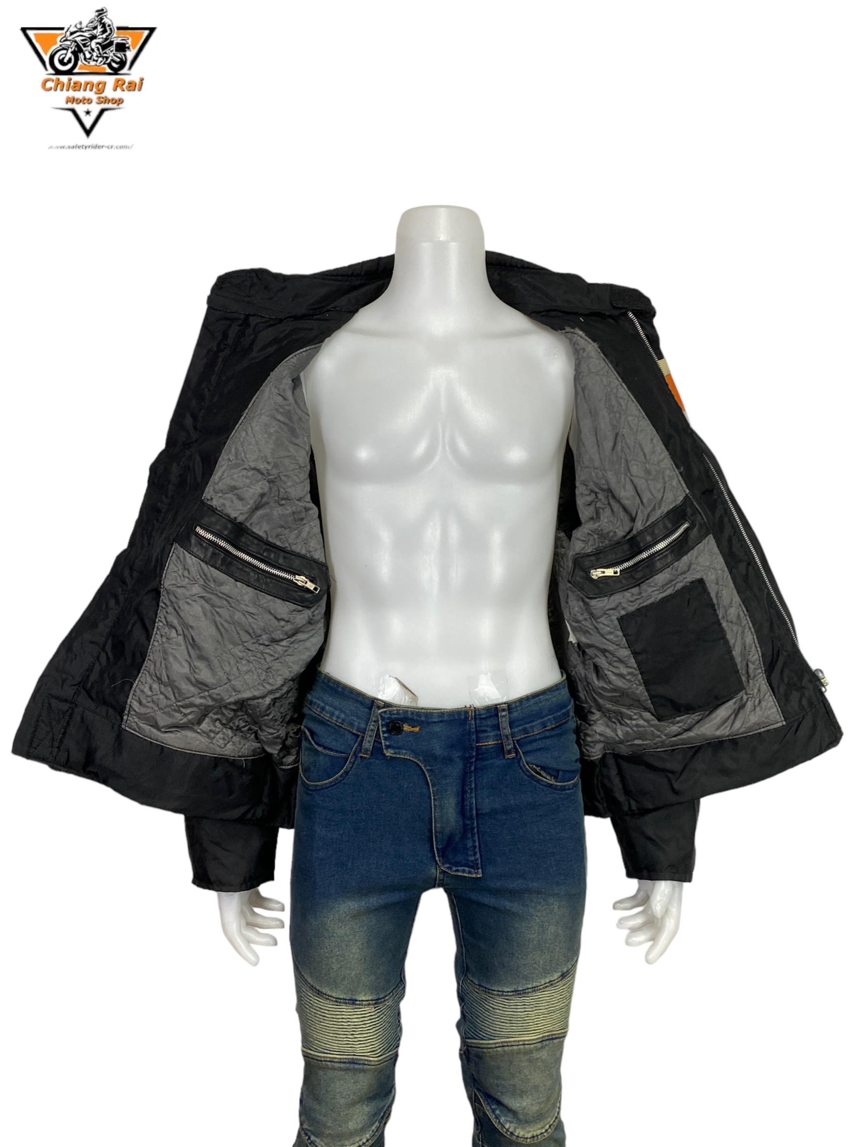 เสื้อขี่มอเตอร์ไซด์( มือสอง) RCSA 710: อก 50" ยาว 25" (XL)**RODS** (ไม่มีการ์ด)