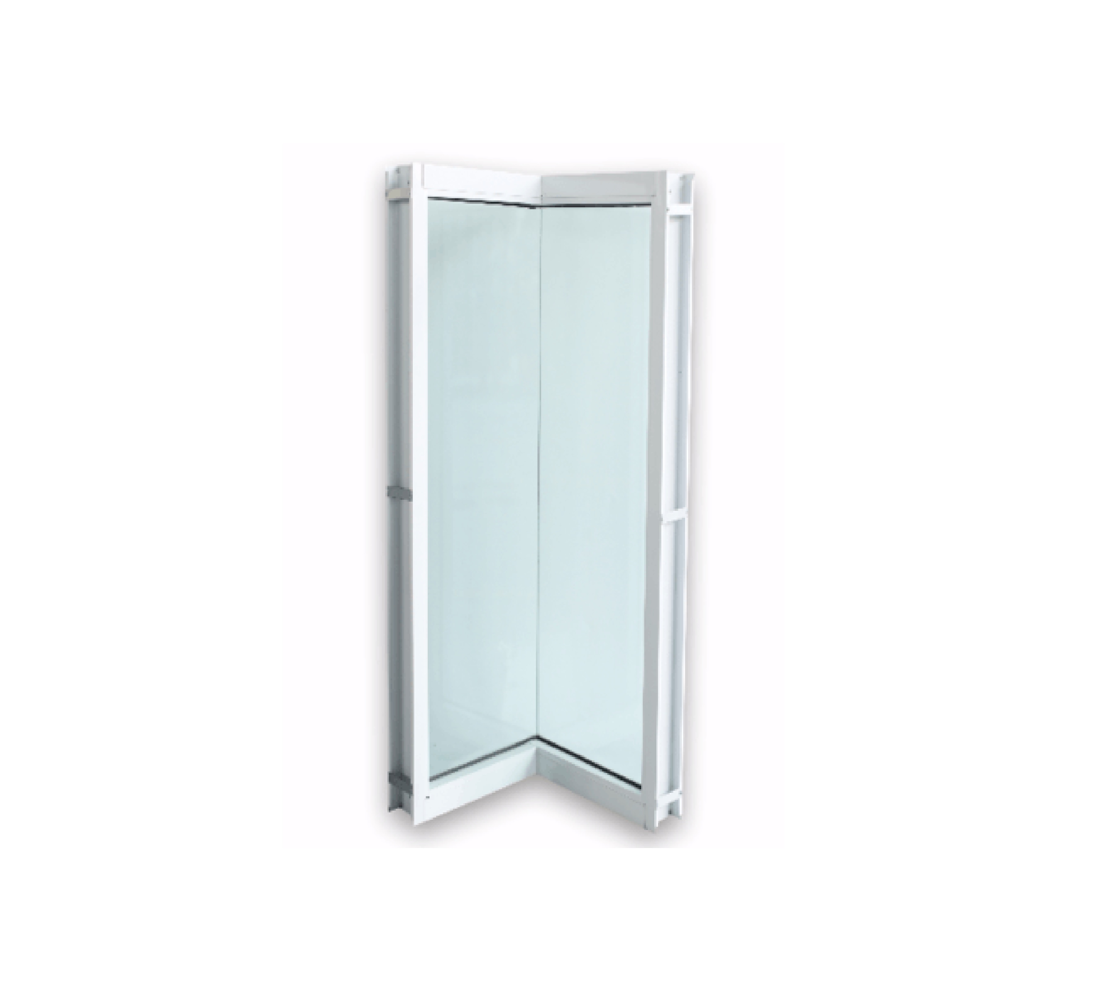 WELLINGTAN ประตูอะลูมิเนียม ช่องแสงเข้ามุม WGD050520 50x50x200ซม. สีขาว