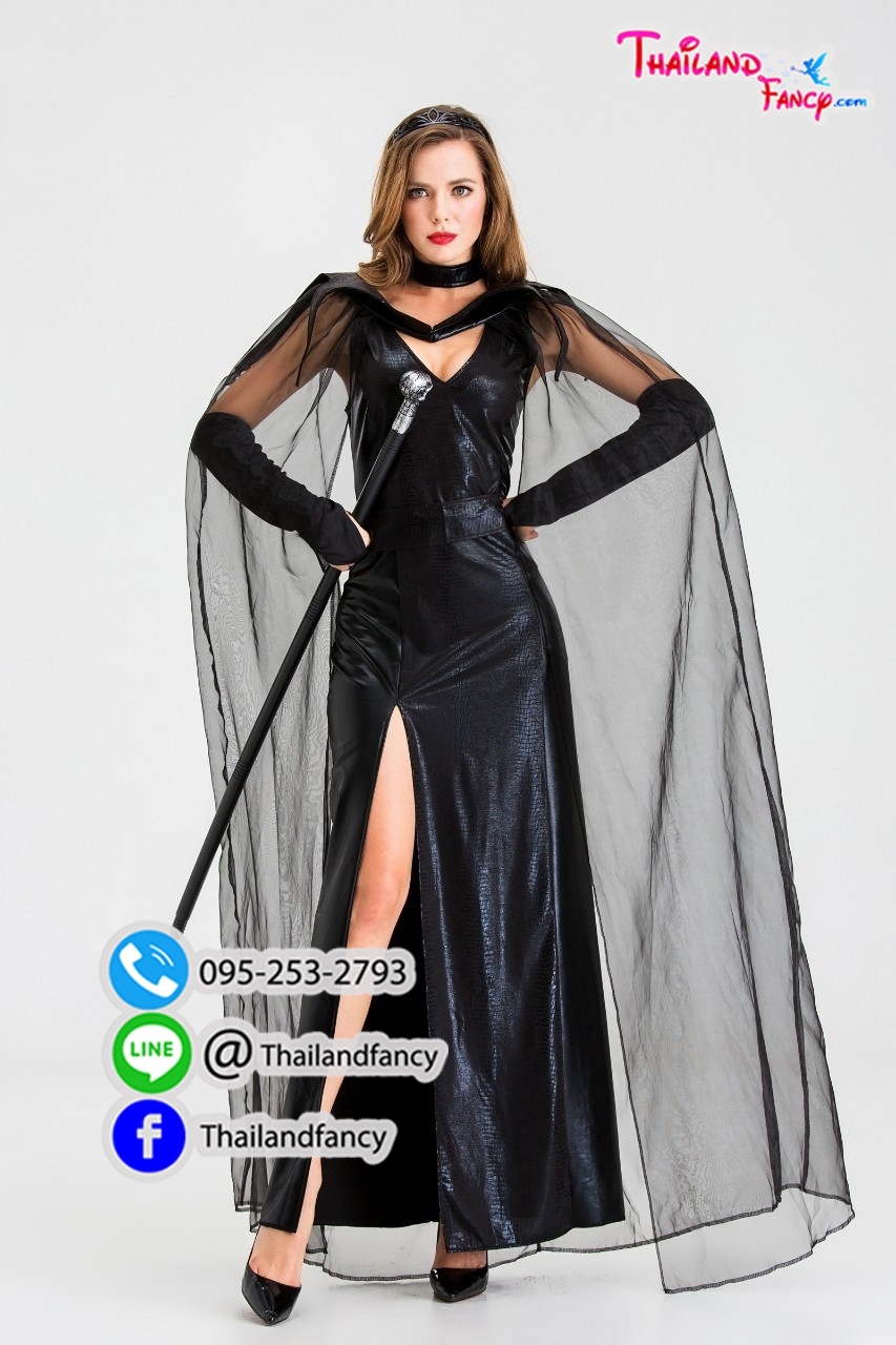 ชุดแฟนซีปีศาจสาว ชุดฮาโลวีน Witch Costume ชุดผีซอมบี้ผู้หญิง ชุดสาวจอมเวทย์ ชุดแฟนซีจอมเวทย์มิดไนท์สายดาร์ค